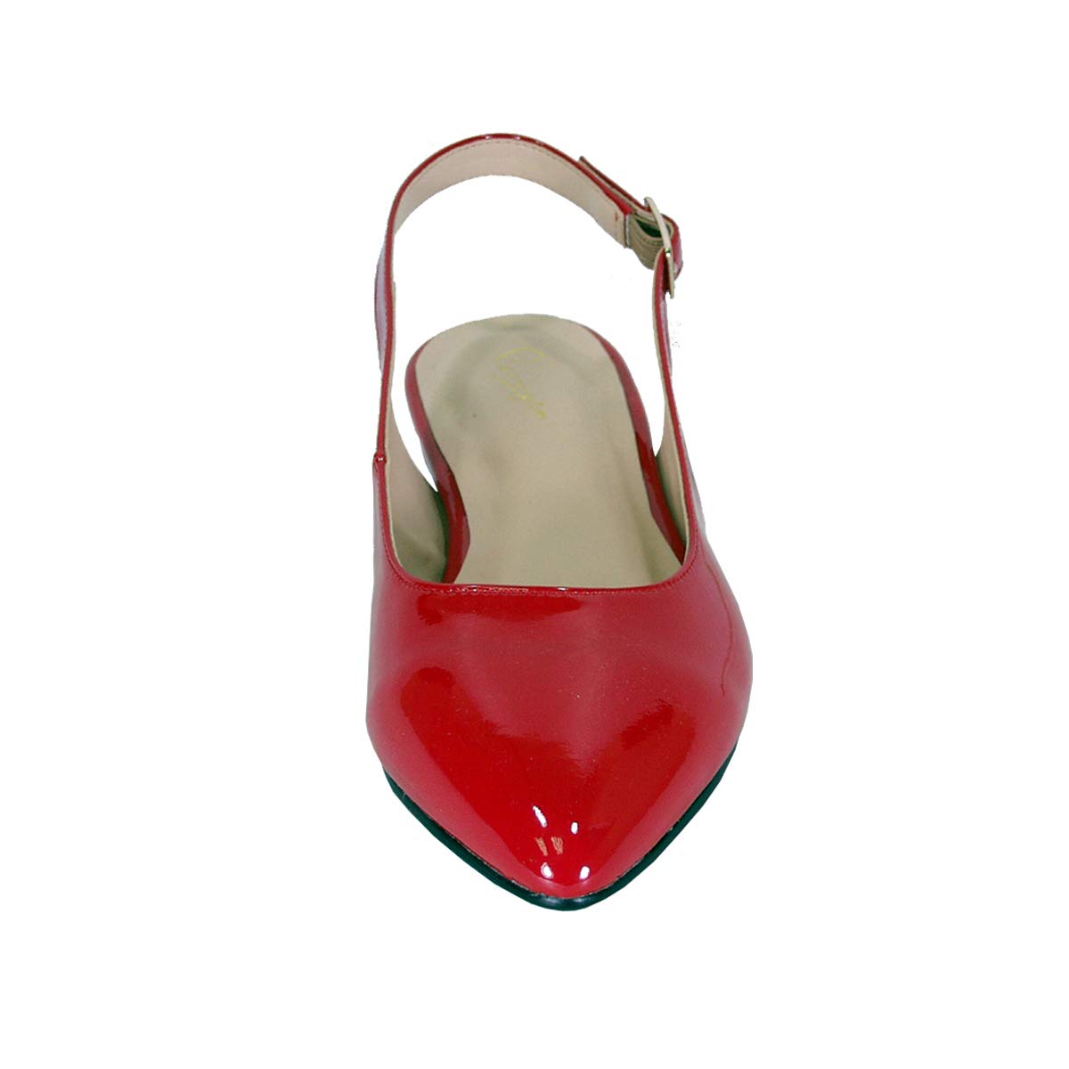 Peerage Fay Women's Wide Width Pointed Toe Patent Leather Dress Slingback Flats - Comfortable Office Work Shoes & Wedding Party Pumps for Professional Women
