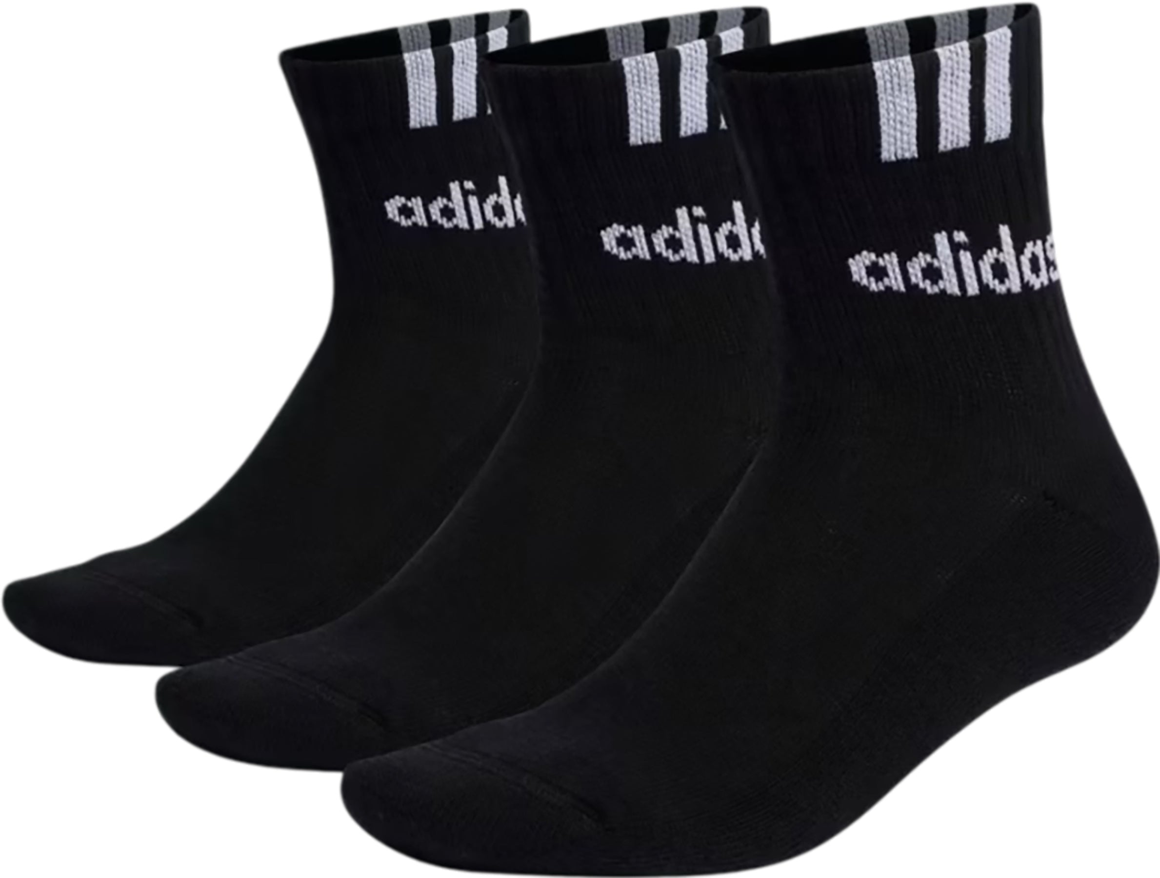 3 Stripes Linear Half Crew Cushioned Socks - 3 Pairs Unisex for Men & Women | Comfortable Athletic Socks for Running, Gym & Daily Wear