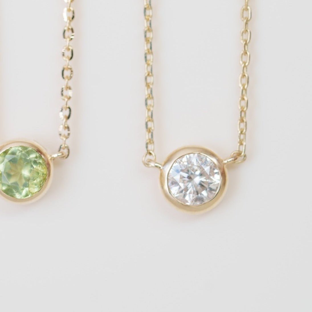 14K Yellow Gold Diamond Station Necklace - Bezel Set Elegant Pendant for Women, Perfect for Everyday Wear, Anniversary & Birthday Gifts