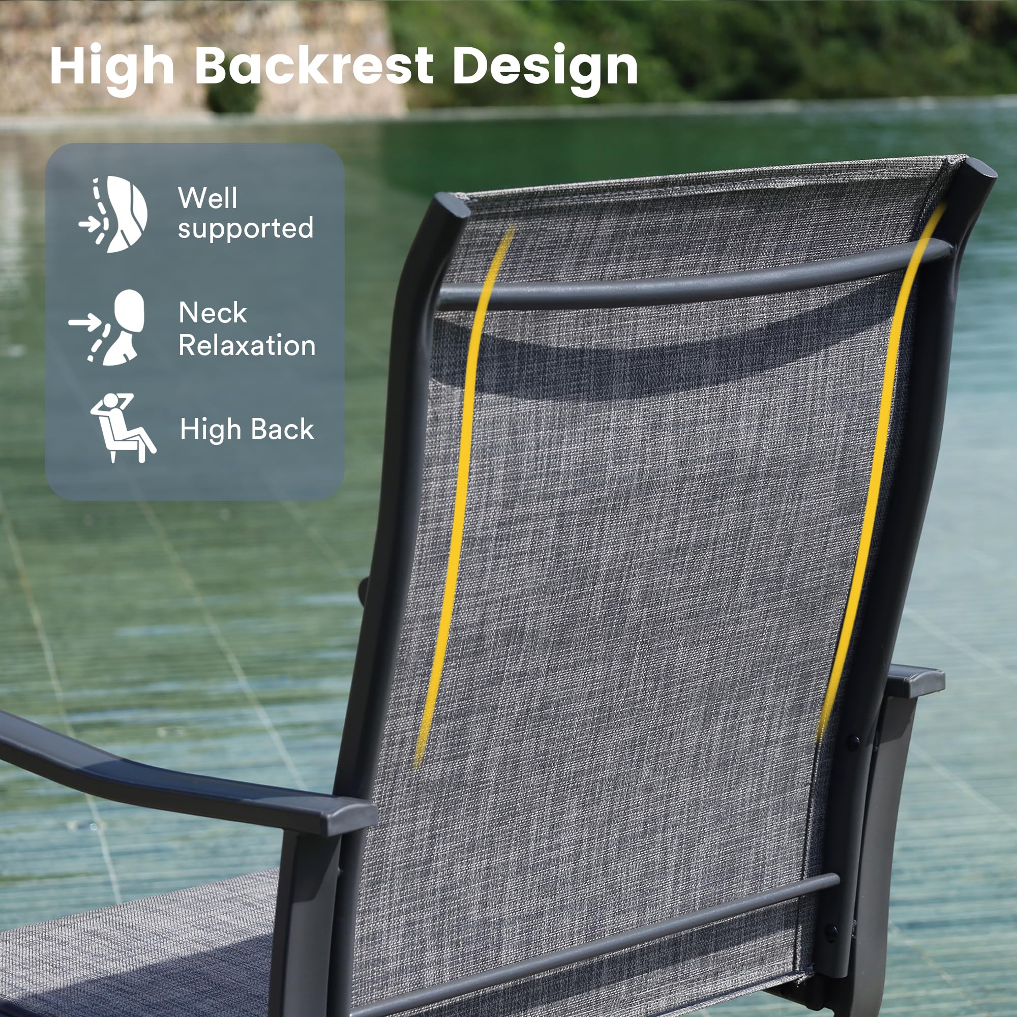 VICLLAX 3-Piece Outdoor Patio Dining Set for 2 - 27.5