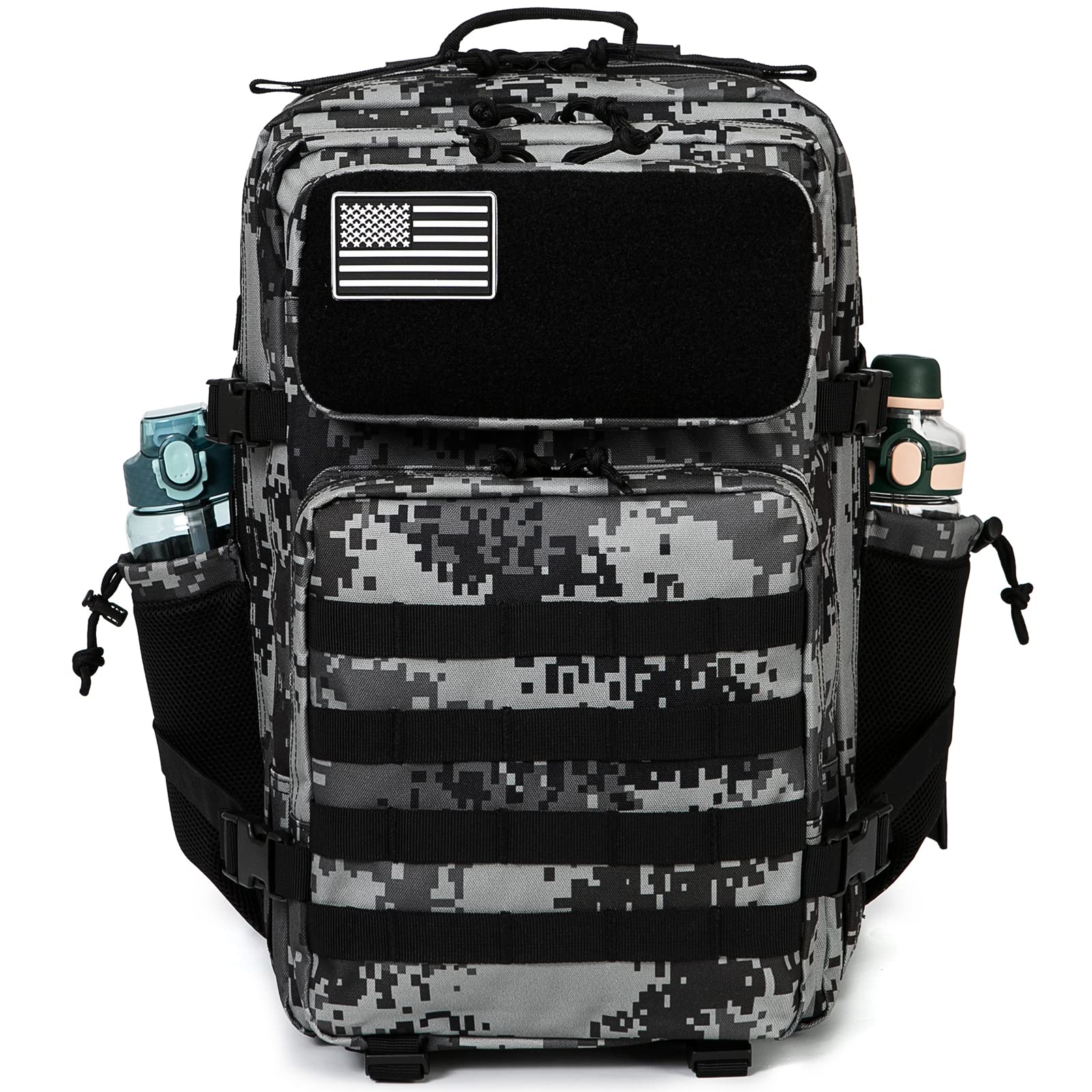 QT&QY 25L/35L/45L Military Tactical Backpack for Men - Molle Daypack, 3-Day Bug Out Bag, Hiking Rucksack with Water Bottle Holder | Outdoor Camping, Survival Gear, Travel & Adventure Essentials