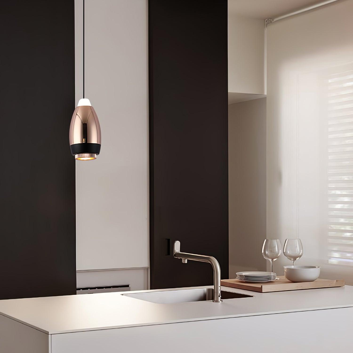 Modern Dawn Pendant Light Fixture - Elegant Glass Ceiling Lamp for Dining Room, Kitchen Island & Living Room Decor | Adjustable Hanging Light with Warm White LED Bulb | Perfect for Home, Cafe & Restaurant Lighting