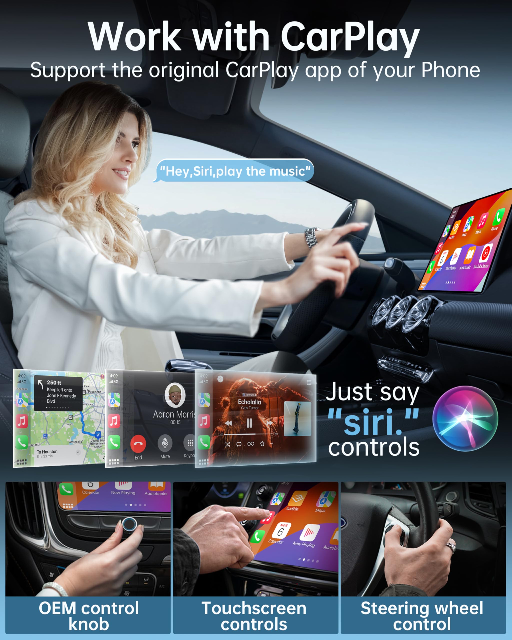 Luckymore Wireless CarPlay Adapter - Convert Wired to Wireless CarPlay Dongle for iPhone iOS 10+ | Plug & Play | Compatible with Cars 2017+ | Perfect for Hands-Free Driving & Music Streaming