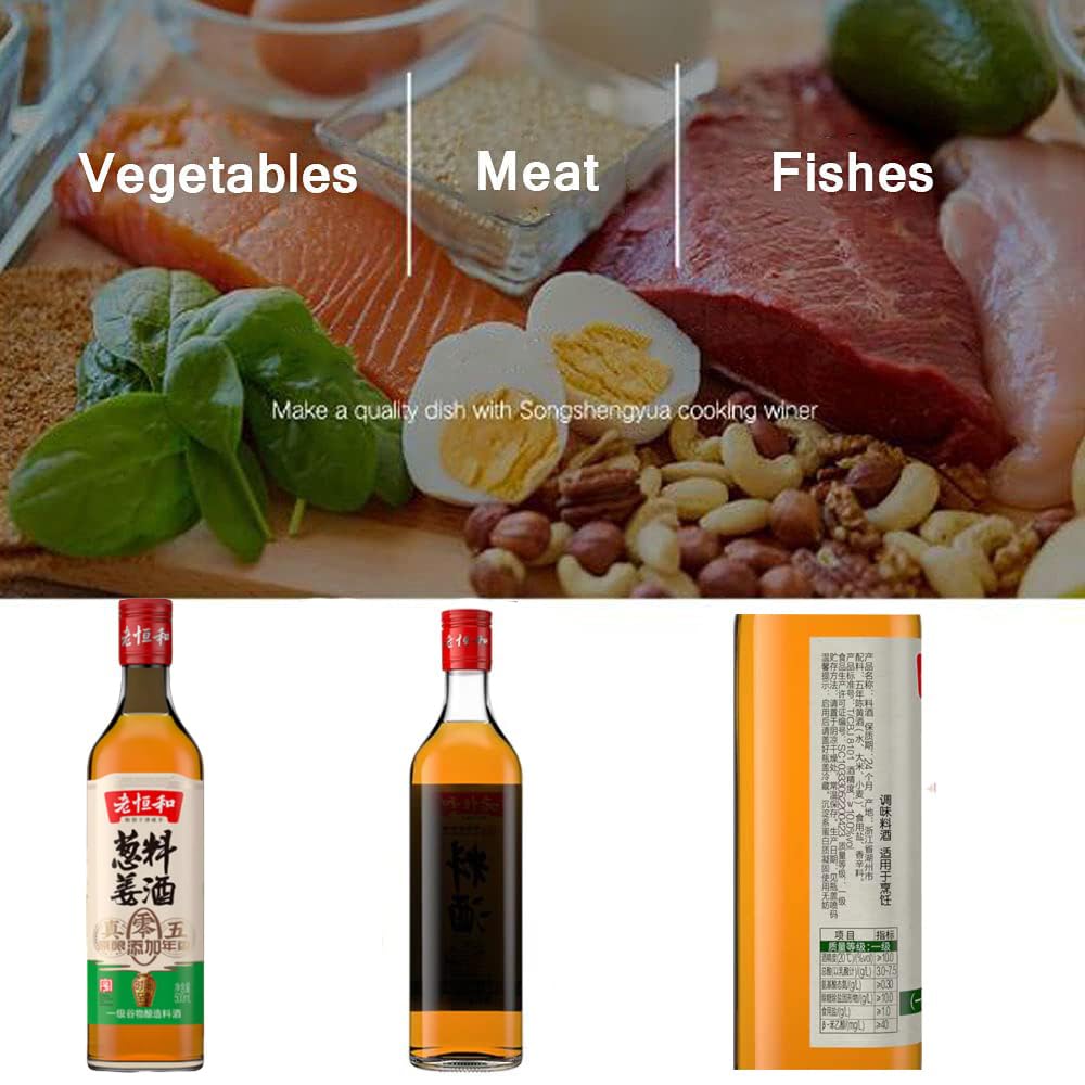 Premium Shaoxing Rice Cooking Wine - Authentic Chinese Traditional Fermented Rice Wine for Stir-Fry, Braising & Marinating - 500ml Bottle (1 Pack) - Ideal for Asian Cuisine, Home Cooking & Gourmet Recipes