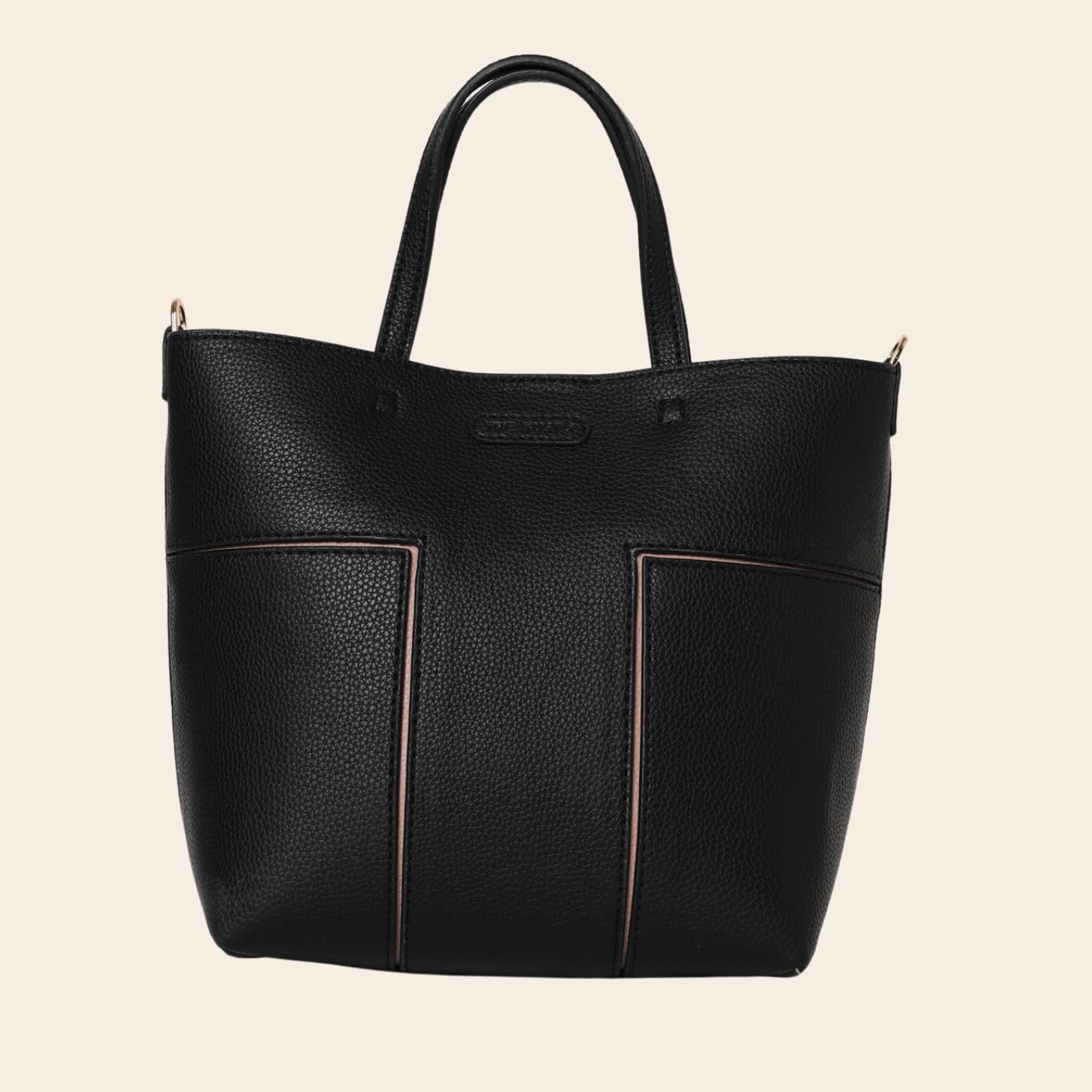 Eco-Friendly Vegan Tote Bag for Women - Faux Leather Large Capacity Shoulder Handbag | Perfect for Work, Travel & Shopping (Black)