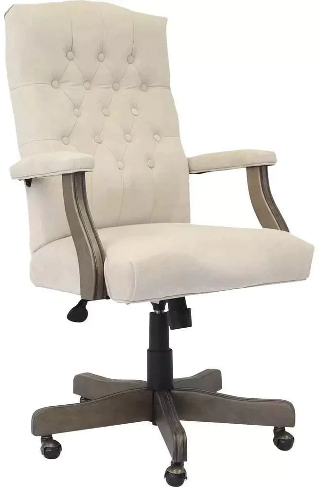 Premium BOSS Executive Office Chair - Velvet or Linen Upholstery with Driftwood Finish Frame [B905DW] - Perfect for Home Office, Conference Rooms & Executive Suites