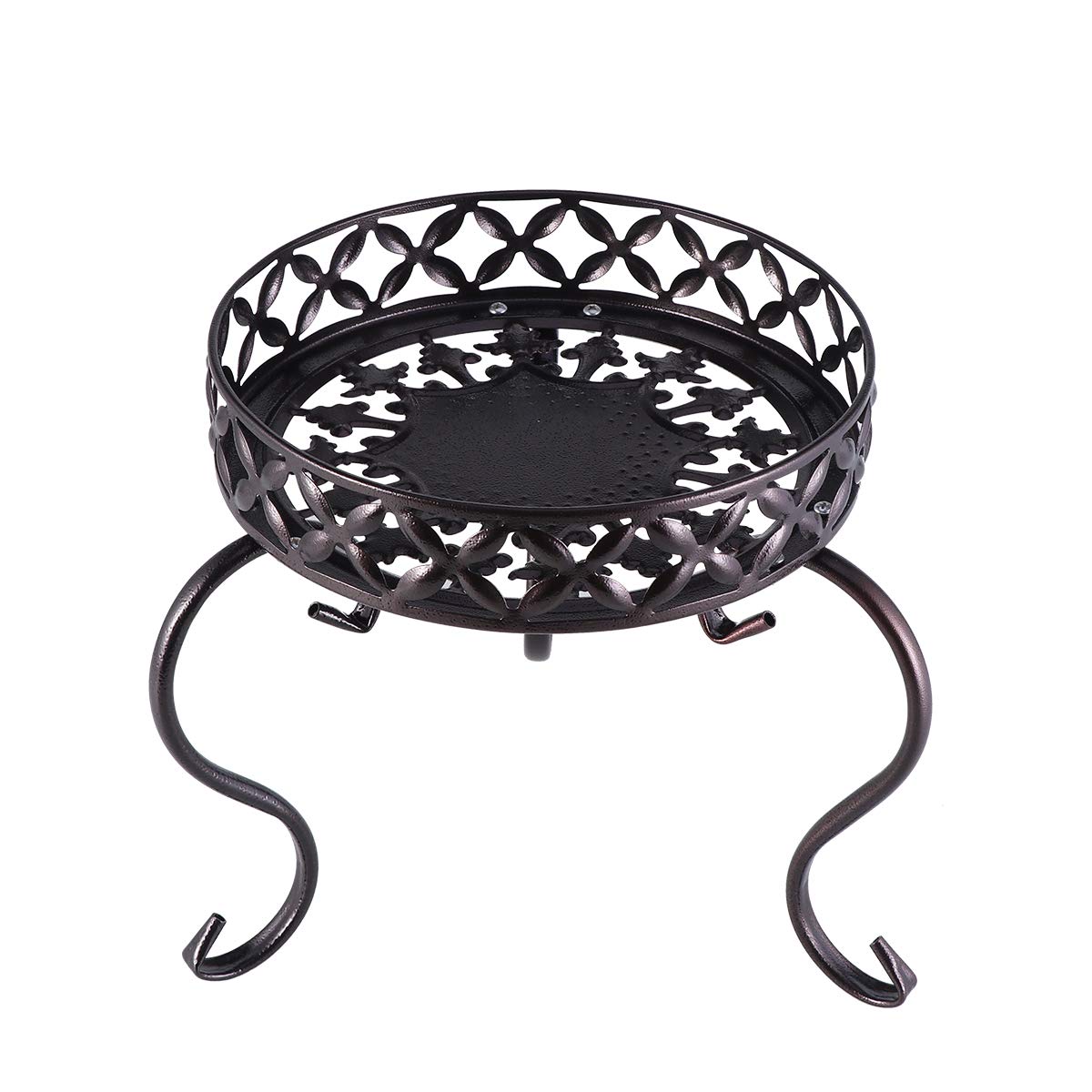 Yardwe Metal Plant Stand - Indoor Outdoor Flower Pot Holder, Iron Rack for Plants (Bronze) | Perfect for Patio, Garden, Balcony & Home Decor
