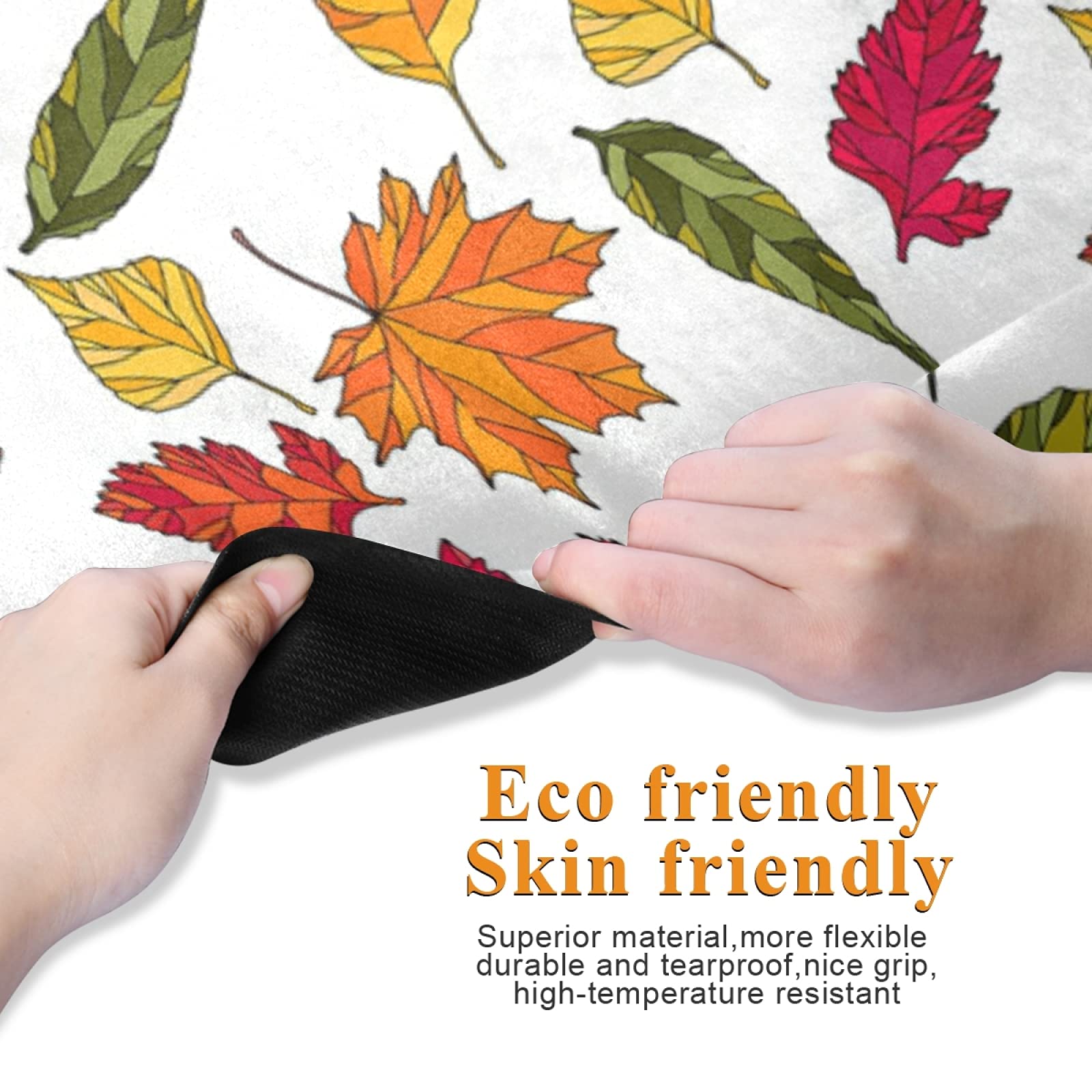 Non-Slip 1mm Thick Rubber Yoga Mat with Carry Bag - Autumn Leaves Print Seamless Fitness Mat for Pilates, Floor Exercises & Home Workouts | Durable Folding Exercise Mat for Yoga, Gym & Indoor Training