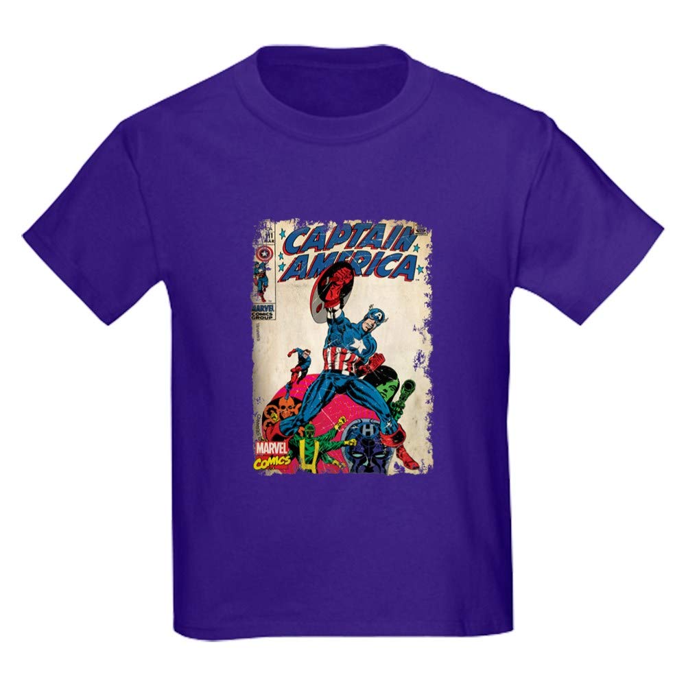 Captain America Kids Dark T-Shirt - Youth Superhero Tee for Boys & Girls | Perfect for School, Parties & Comic Book Fan Gifts