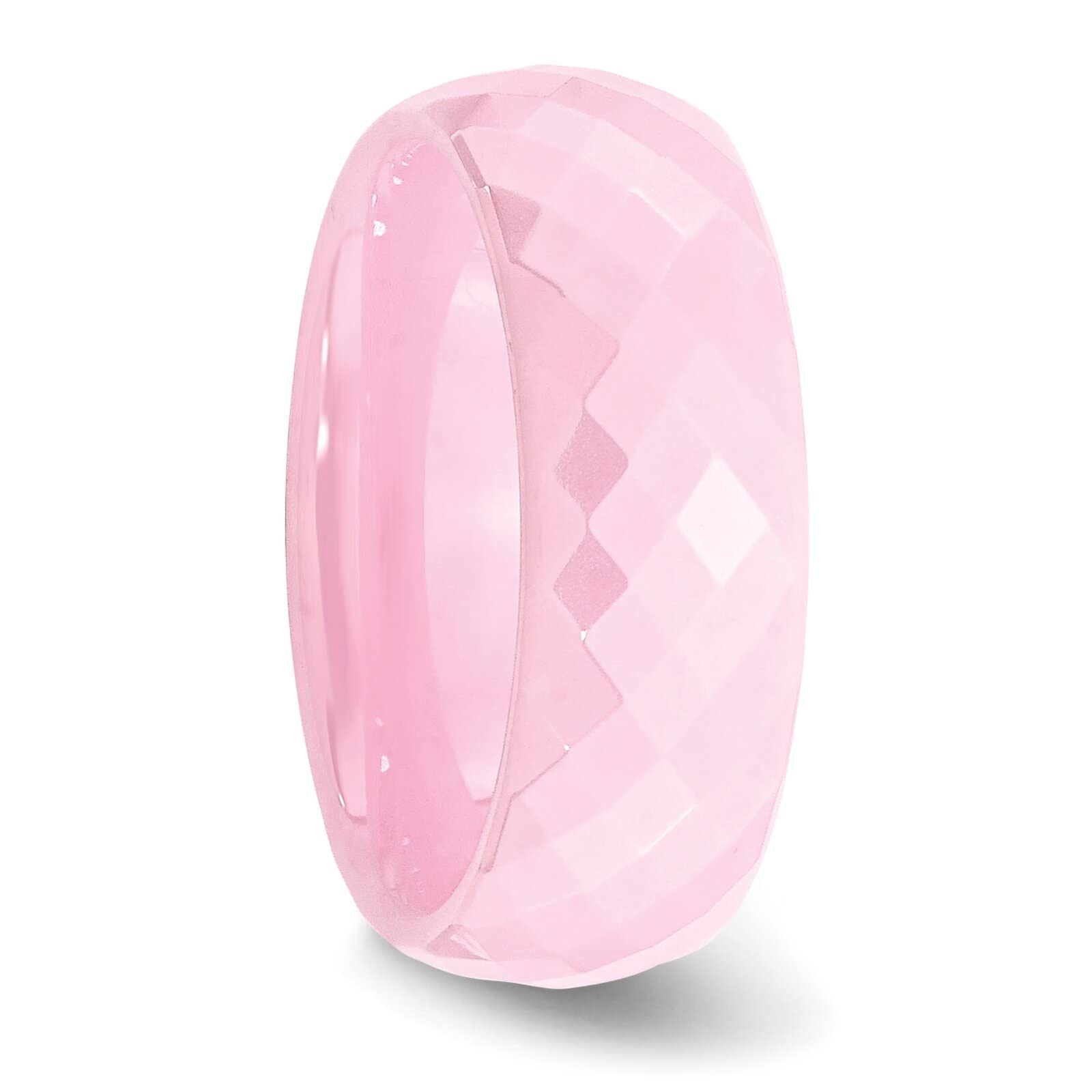 FindingKing 7.5mm Pink Faceted Ceramic Awareness Ring - Size 6 for Women, Breast Cancer Support Jewelry Gift for Survivors & Supporters