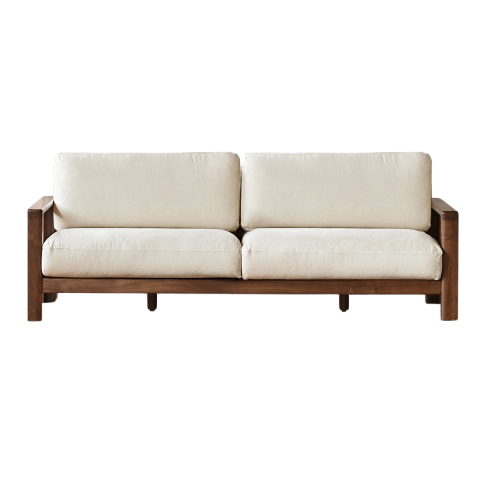 89.8x35.4x32.9 inch / 228x90x83.5 cm / Rich Dark Walnut color pear white / leather sofa