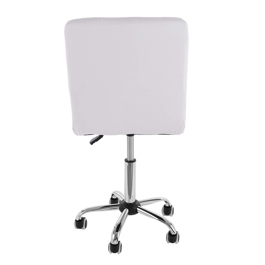 MiaoC Black Adjustable Armless Mid Back Swivel Office Chair - PU Leather Computer Desk Chair for Home & Office Workspace, Gaming, Study, and Conference Rooms