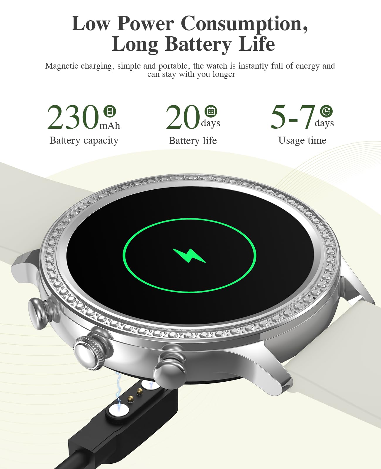 Luxury Smart Watch for Women with Diamonds - 1.32
