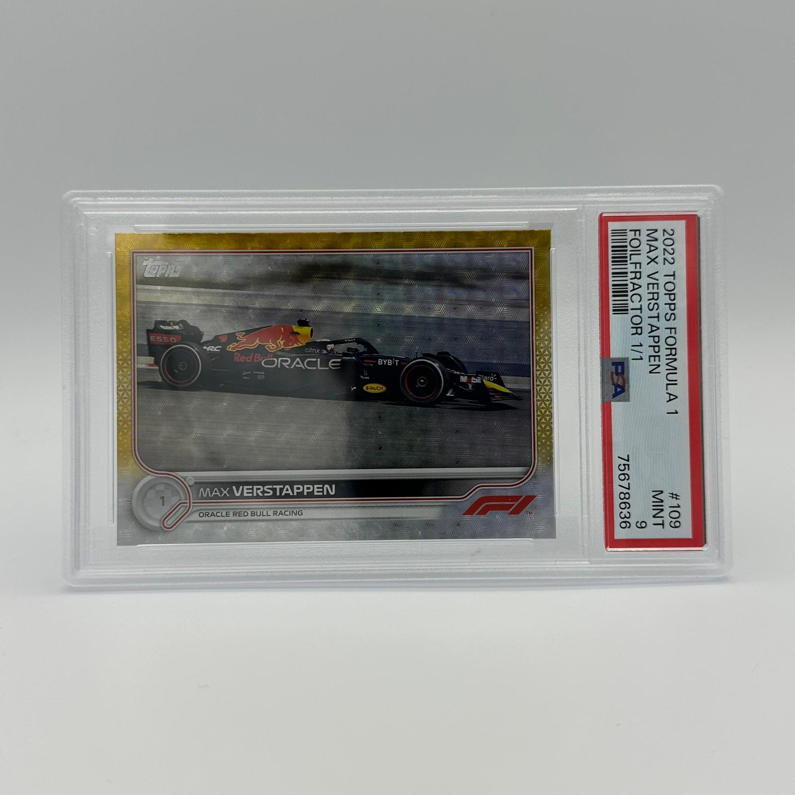 PSA 9 1/1 Max Verstappen #109 Foilfractor Trading Card - Rare Collectible for F1 Fans & Sports Memorabilia Enthusiasts - Perfect for Display, Investment & Racing Memorabilia Collections