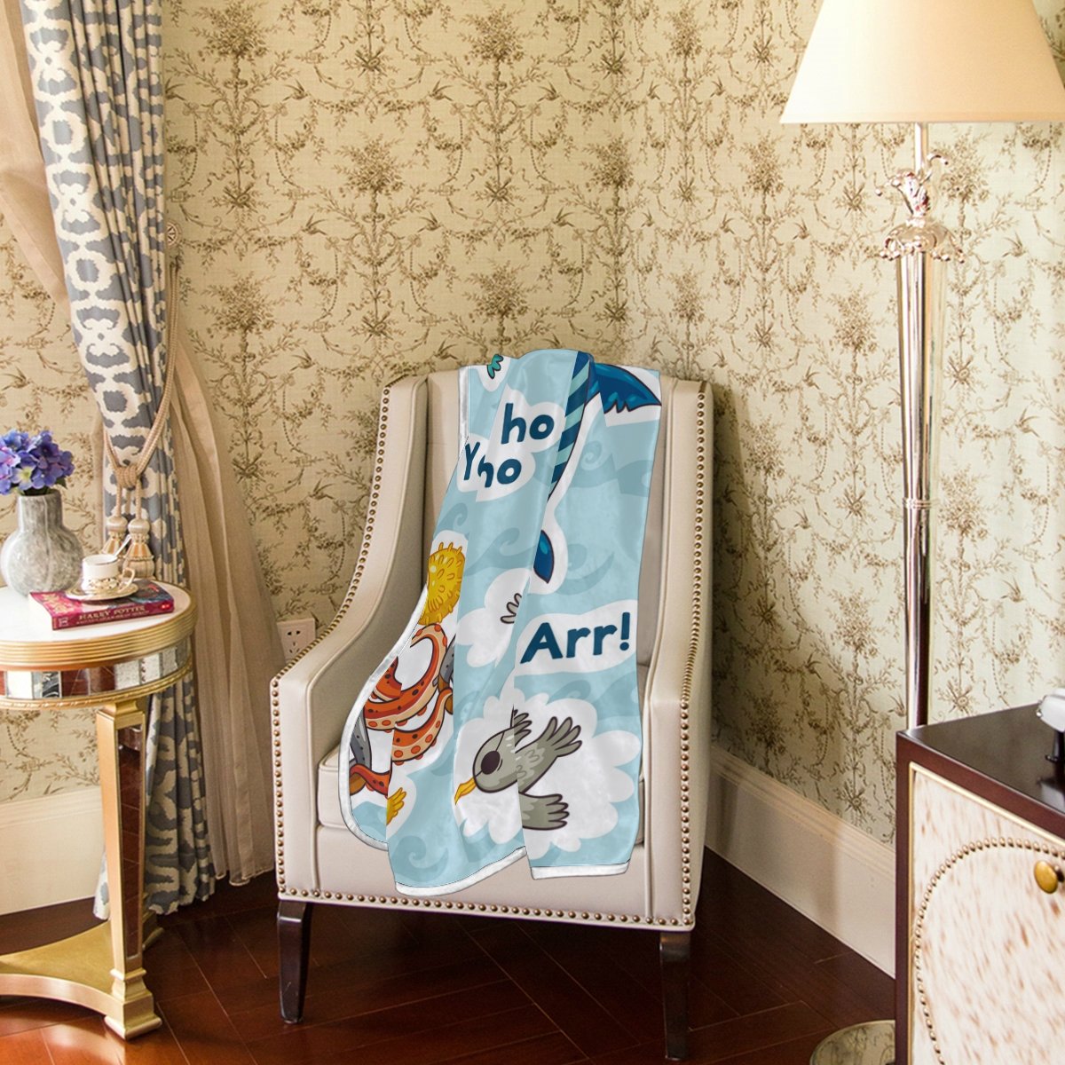 Colorful Underwater Pirates Fleece Blanket - Soft & Cozy 50x60 Inch Flannel Throw for Kids & Adults - Perfect for Bed, Sofa, Couch, Beach Picnics & Movie Nights