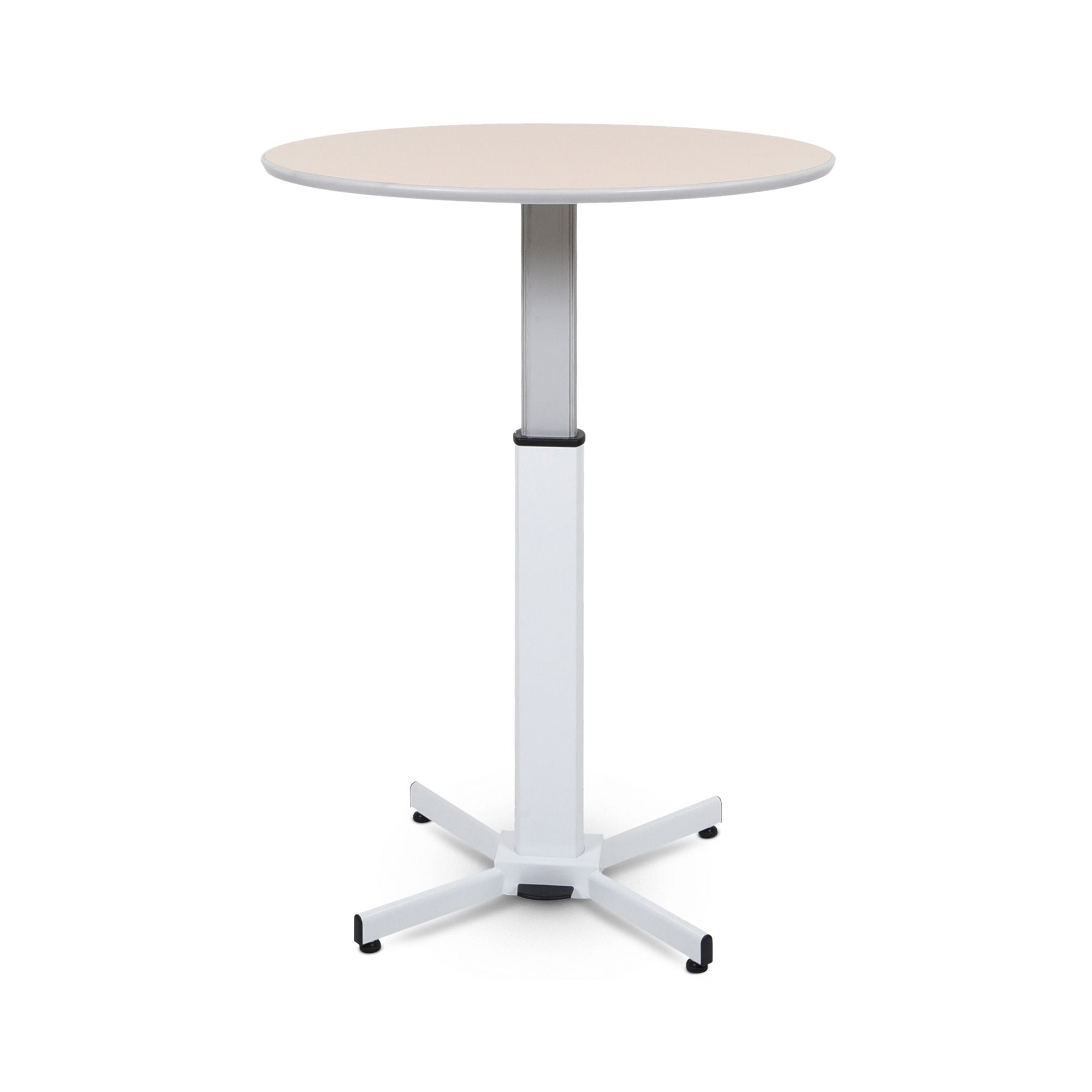 Adjustable Height Round Pedestal Table - Pneumatic Lift Mechanism for Home Office, Dining Room, or Kitchen Use