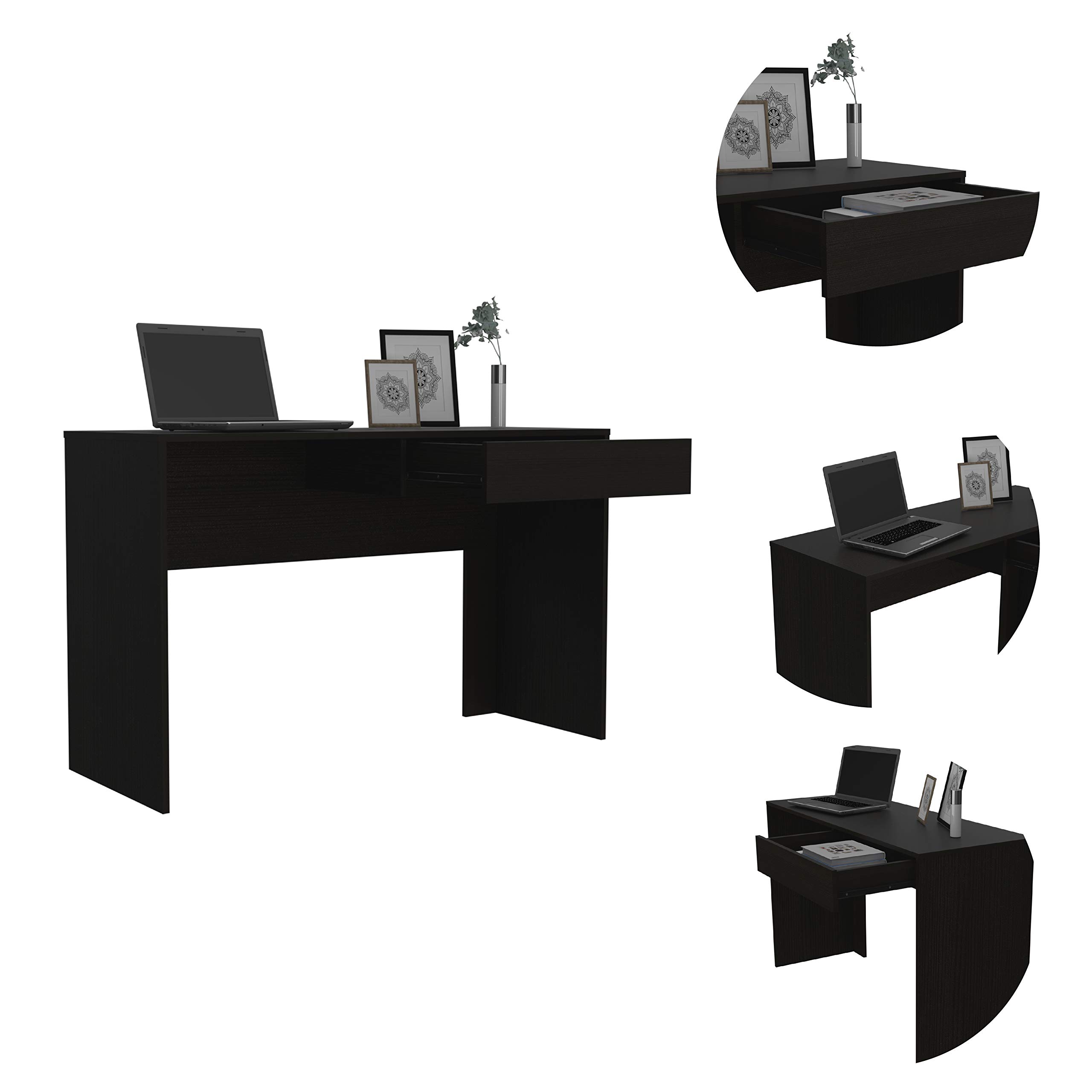Black Tampa Writing Desk with Drawer - Home Office & Study Furniture