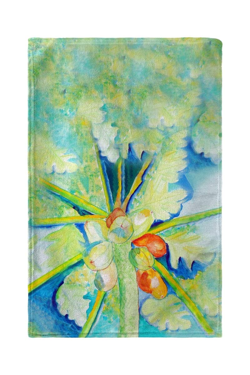 Premium KT1100 Papaya Tree Kitchen Towel Set - Soft, Absorbent & Durable Cotton Dish Towels for Cooking, Baking & Kitchen Cleaning - Tropical Fruit Design Home Decor