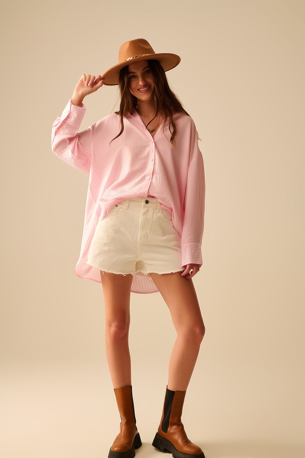Oversized Pink Baby Shirt with Back Bow Tie - Perfect for Newborn Photoshoots, Baby Showers & Special Occasions