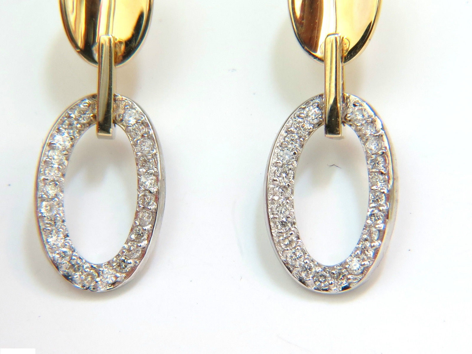 0.40CT Diamond Dangle Earrings 14K Two-Toned Gold F/VS Clarity Mirror Finish for Women - Perfect for Weddings, Parties & Special Occasions