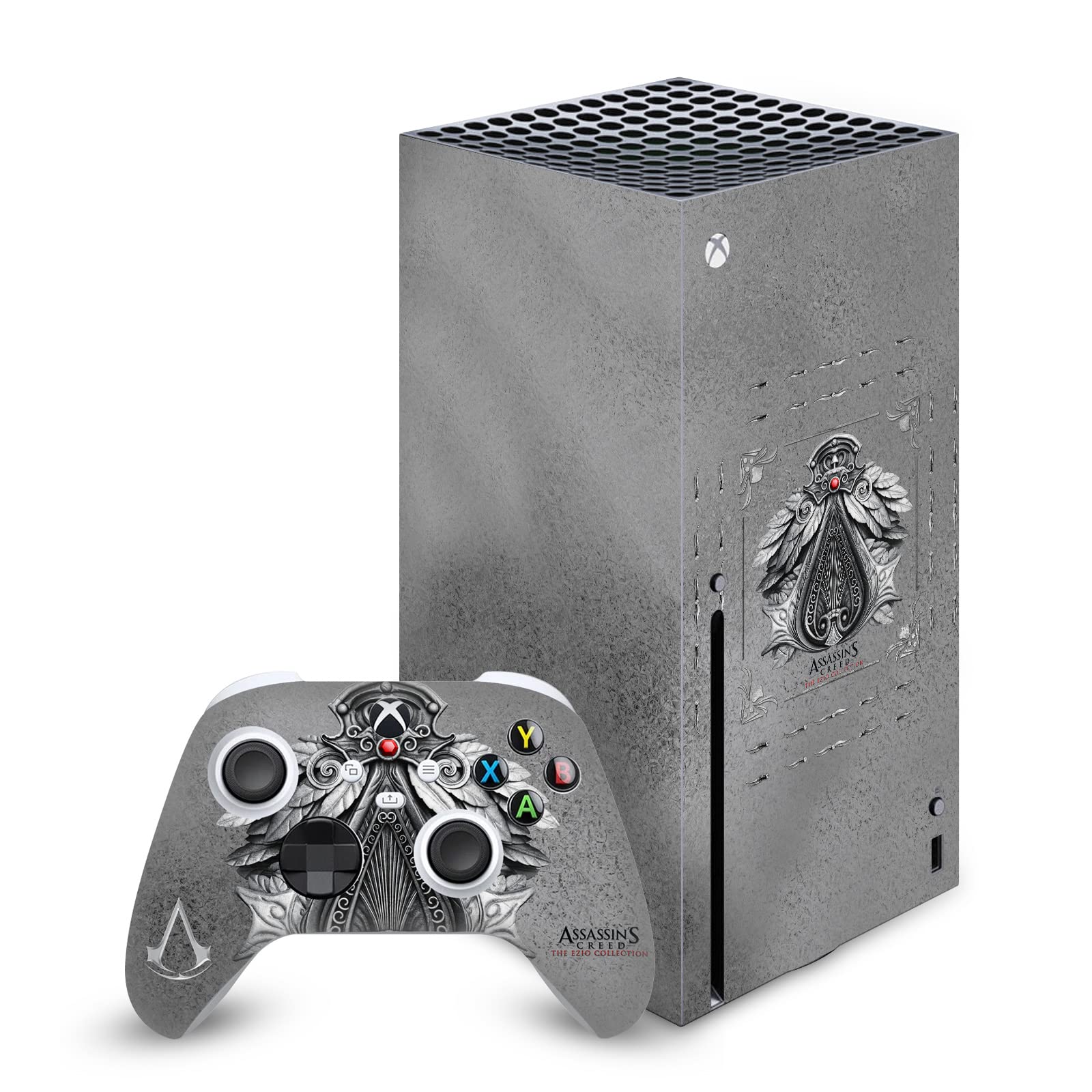 Officially Licensed Assassin's Creed Brotherhood Vinyl Sticker Decal Set for Xbox Series X Console & Controller - Matte Gaming Skin Cover - Perfect for Gaming Setup & Collector's Display