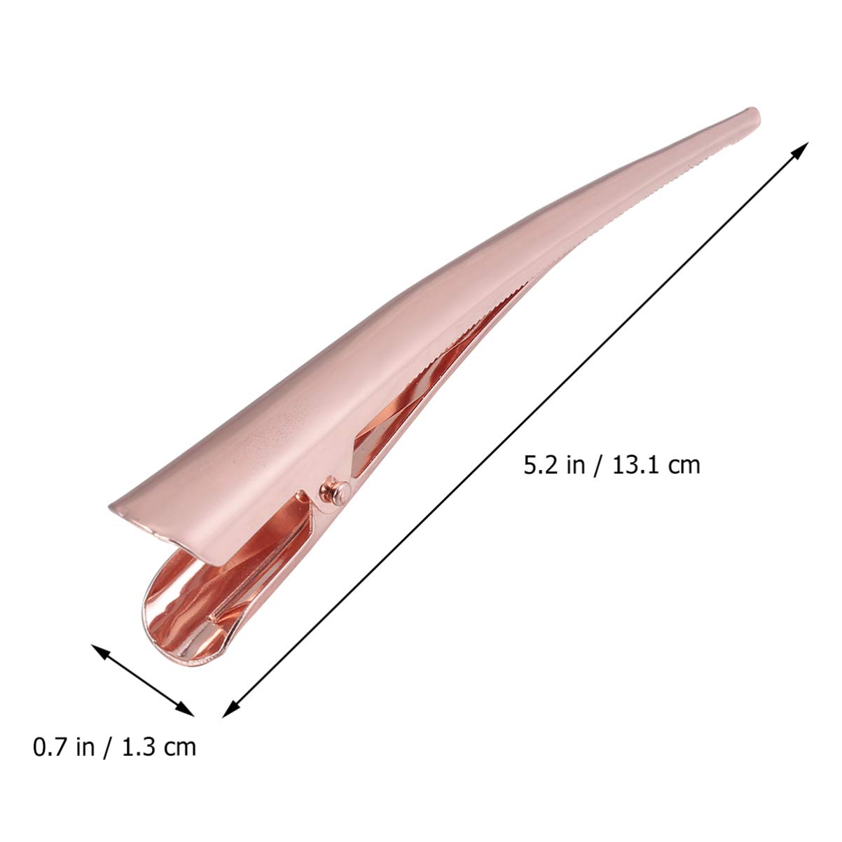 **KALLORY 12Pcs Long Alligator Hair Clips - Large Duckbill Clips for Thick & Thin Hair, Non-Slip Metal Barrettes in Rose Gold - Perfect for Styling, Braids, Ponytails & Updos**