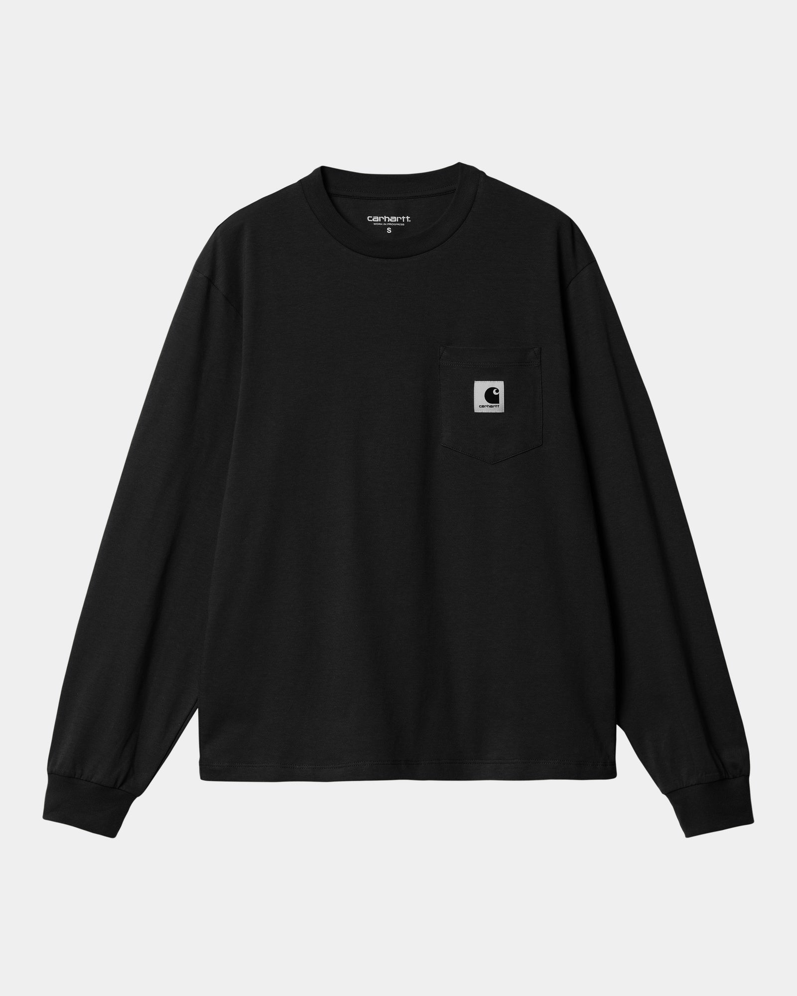 Women's Long Sleeve Pocket T-Shirt - Soft Cotton Casual Top for Everyday Wear | Black | Perfect for Work, Travel & Outdoor Activities