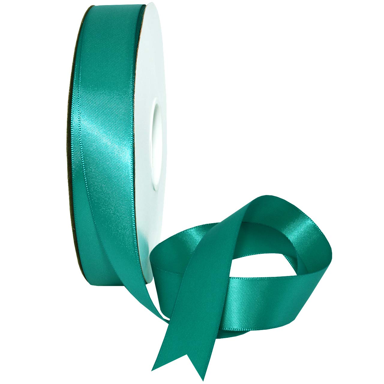 Morex Ribbon 08822 Double Face Satin Polyester Ribbon - 7/8 Inch x 50 Yards, Jade Green - Perfect for Gift Wrapping, Hair Bows, Crafts and DIY Projects