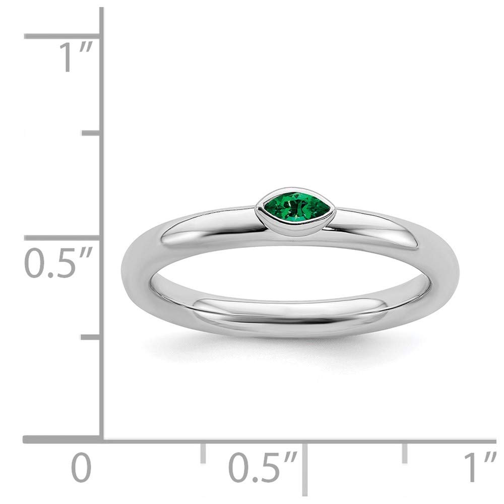 Lab-Created Emerald Stackable Ring in Sterling Silver for Women