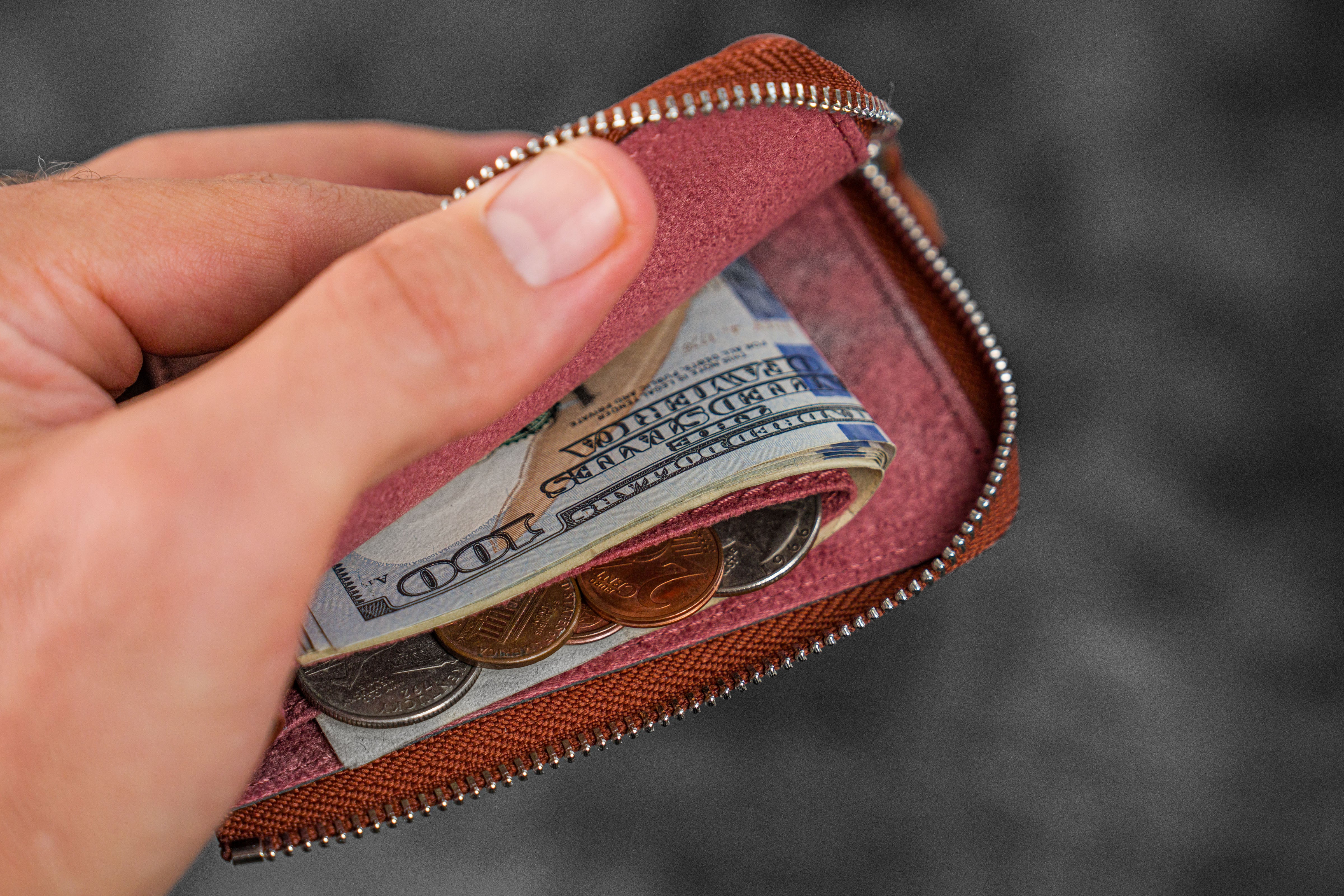 Genuine Leather Zippered Mega Mini Wallet for Women & Men - Compact & Stylish (C.H. Orange) - Perfect for Travel, Everyday Use & Gift Giving