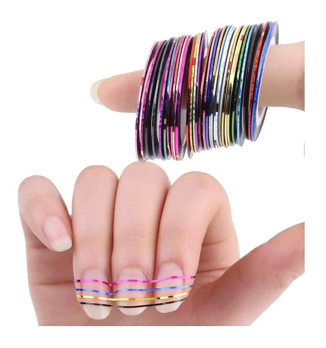 INENCE 48PCS Nail Art Kit with Glitter Stones, 100 Fake Nails, 10 Nail Tapes, 15 Nail Brushes & 5 Dotting Pens - Professional DIY Manicure Set for Home Salon, Party & Gift Giving