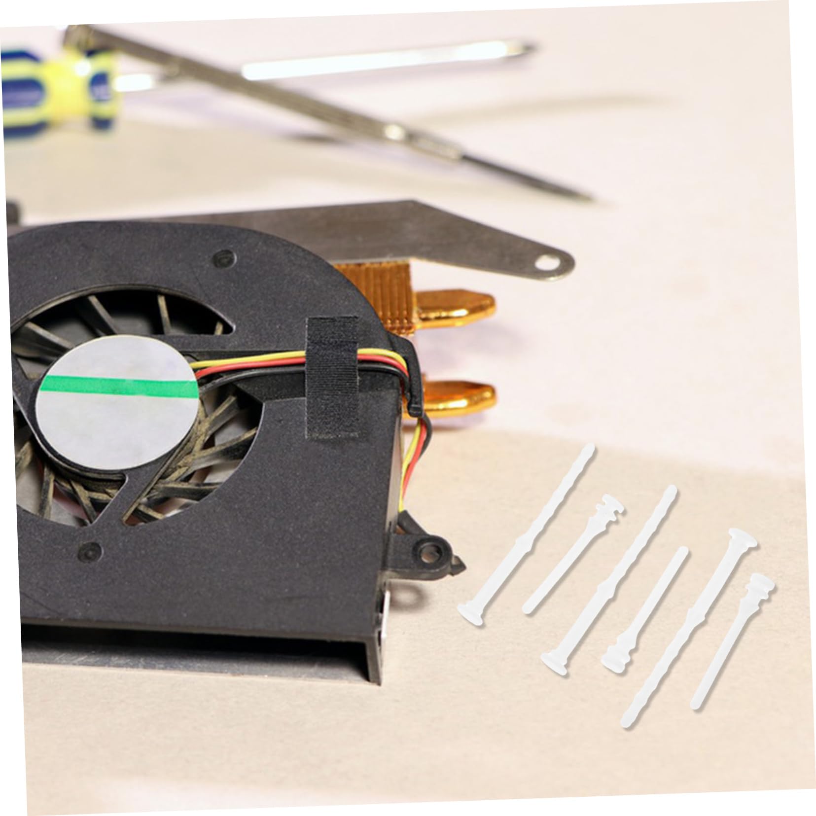 ULTECHNOVO 40-Piece Computer Case Glue Nails Rivets Kit - Black Fan Screws & White Silicone Rubber Mounting Pins for PC Case Fan Installation | Perfect for Gaming PC Builds, Computer Upgrades & DIY Repairs
