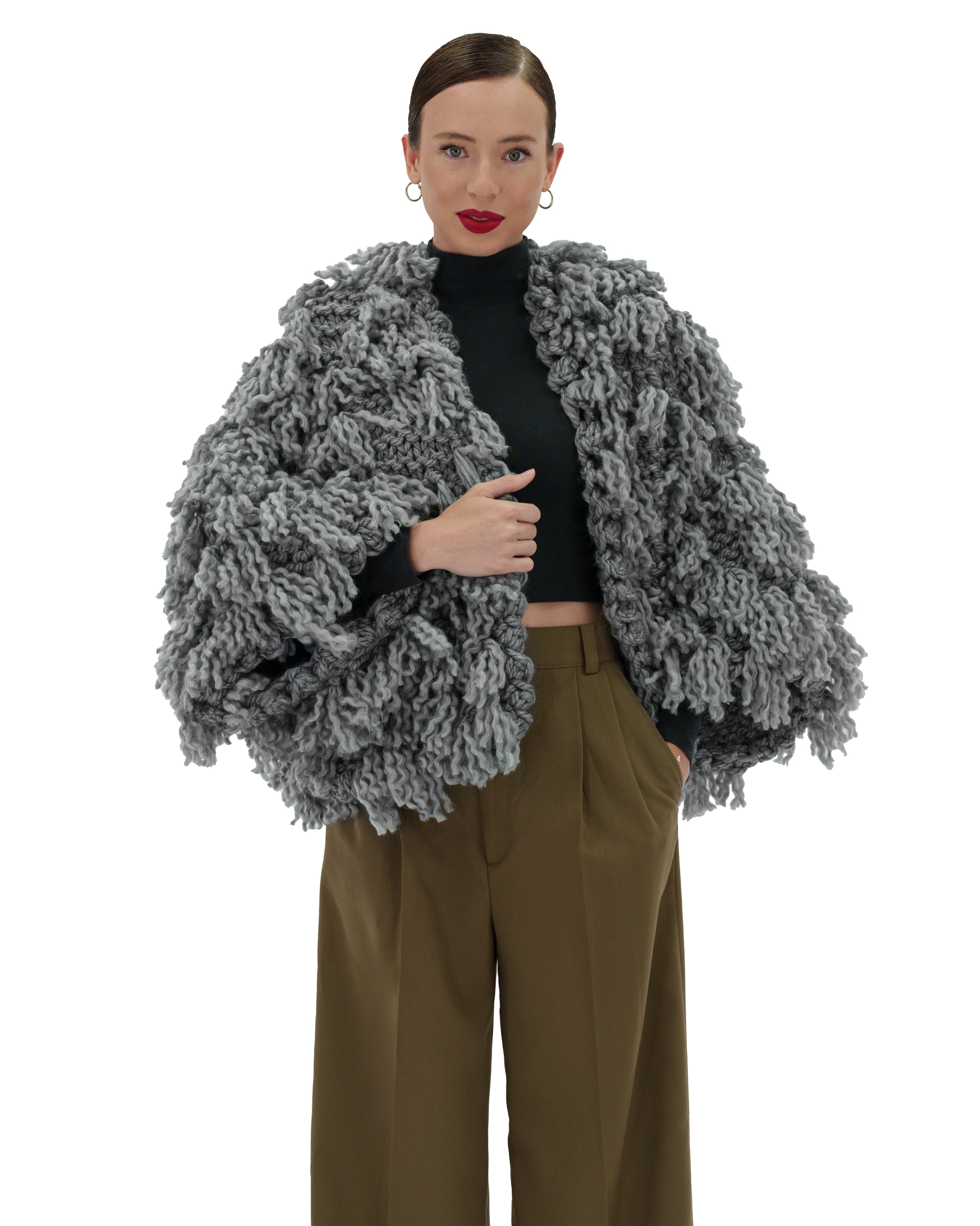 Women's Soft Fur-Like Cardigan - Cozy Winter Knit Sweater for Casual Wear, Office & Lounge