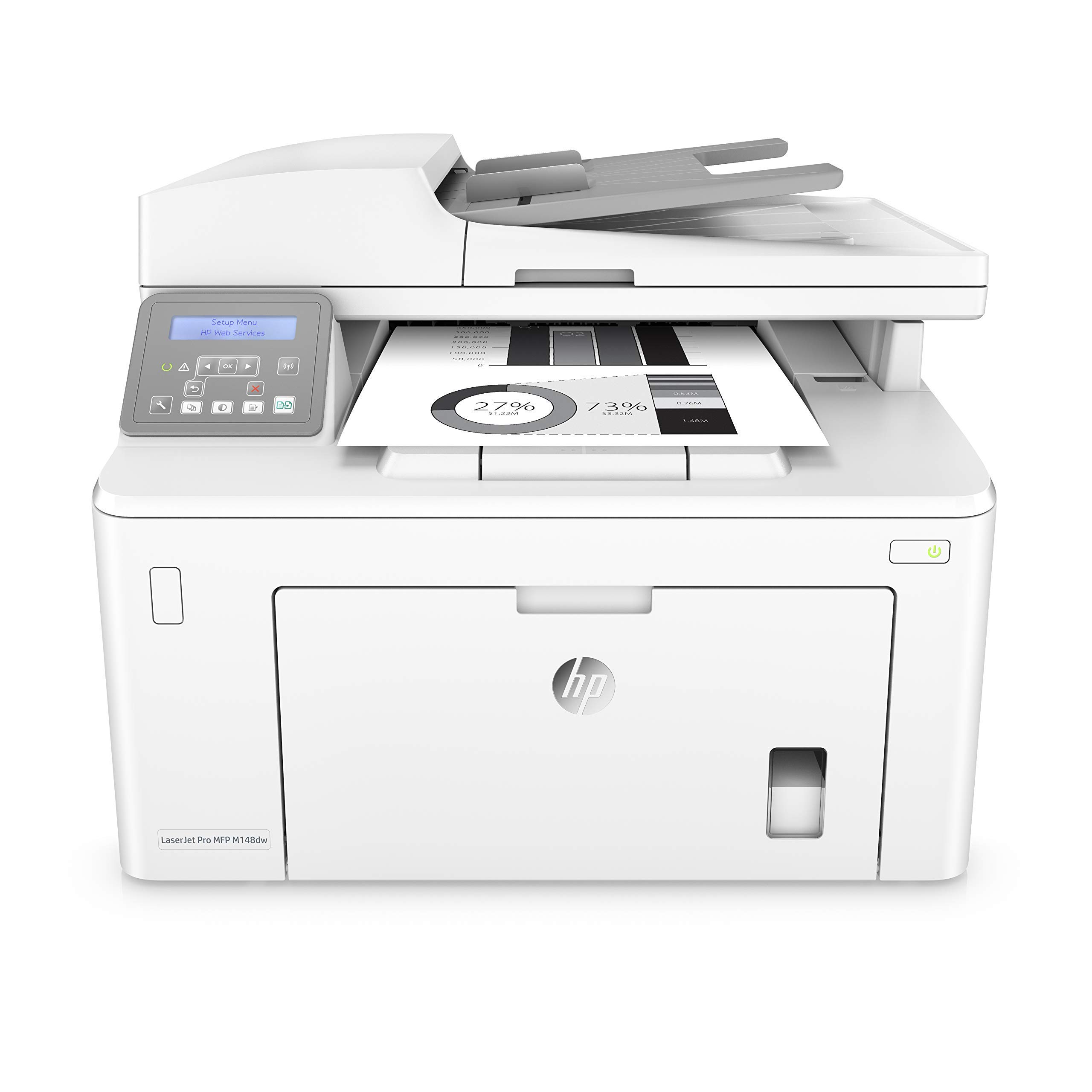 HP LaserJet Pro M148dw Wireless Monochrome Laser Printer | All-in-One with Auto Duplex Printing, Mobile & Ethernet Connectivity | Ideal for Home Office & Small Business (Renewed)
