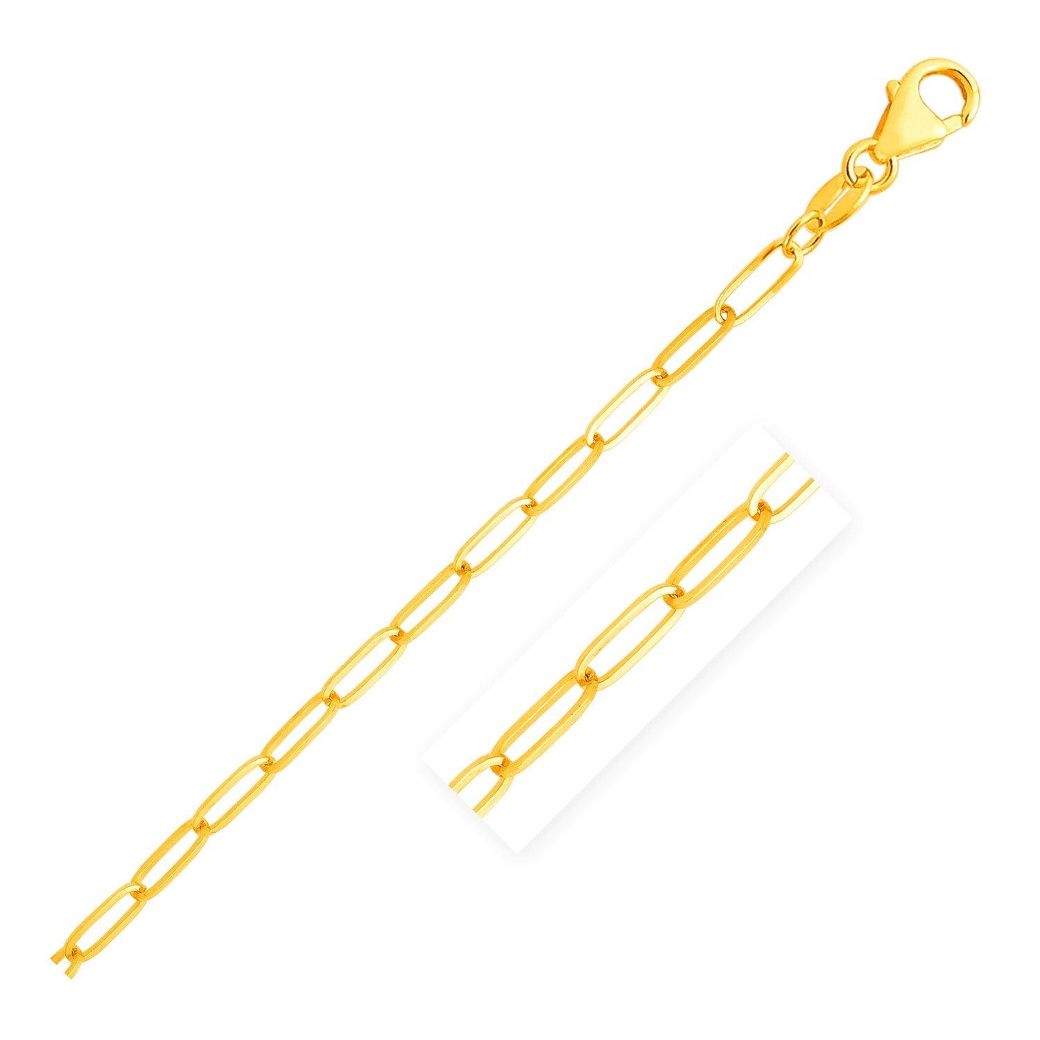 14K Yellow Gold Paperclip Chain Necklace (4.0mm) - Dainty Layering Jewelry for Women, Gift for Her, Everyday Wear & Special Occasions