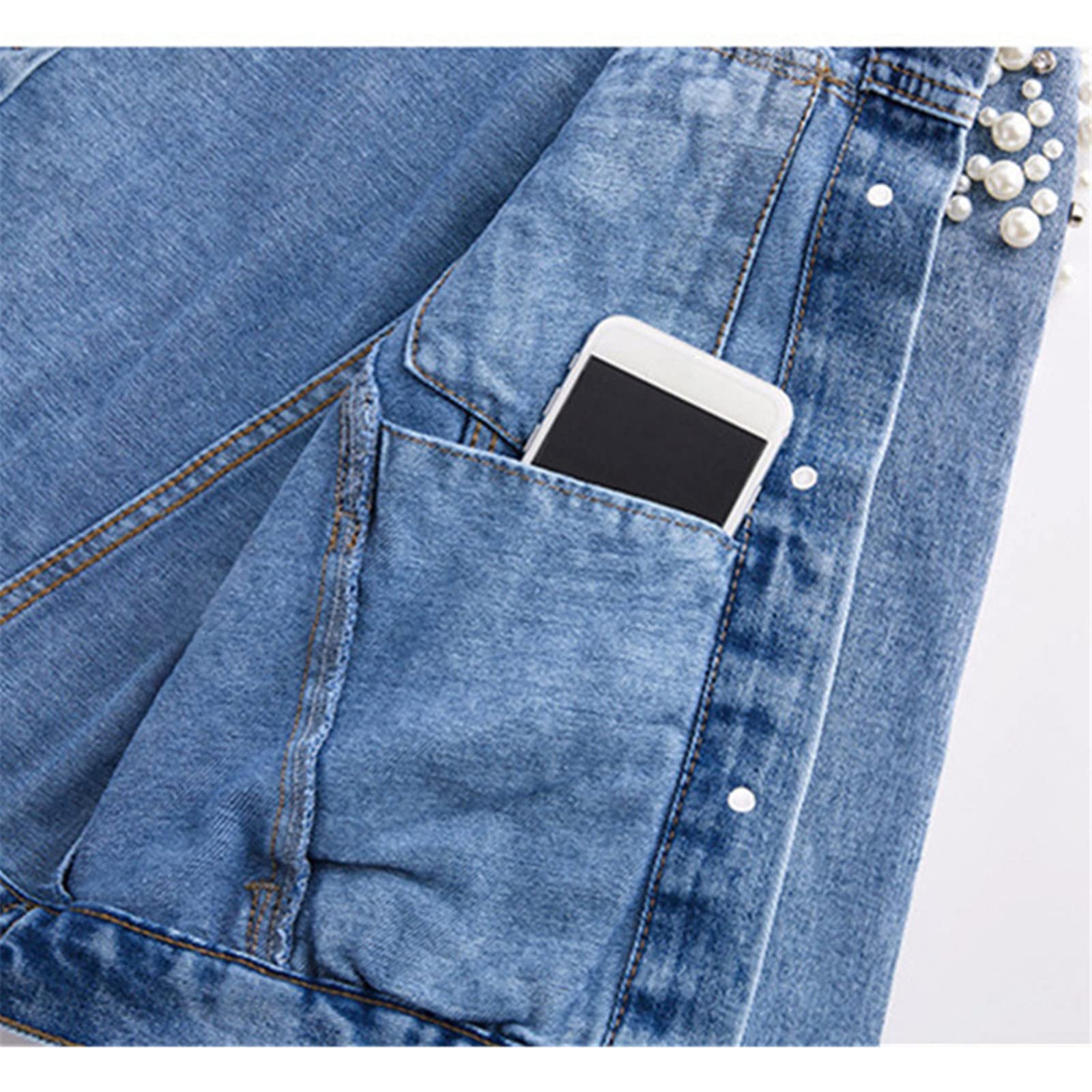 Women's Fashion Beaded Short Denim Jacket - Stylish Spring & Autumn Outerwear for Students | Sweet Loose Casual Top, Short Jean Coat for Everyday Wear, Dating & Campus Outfits