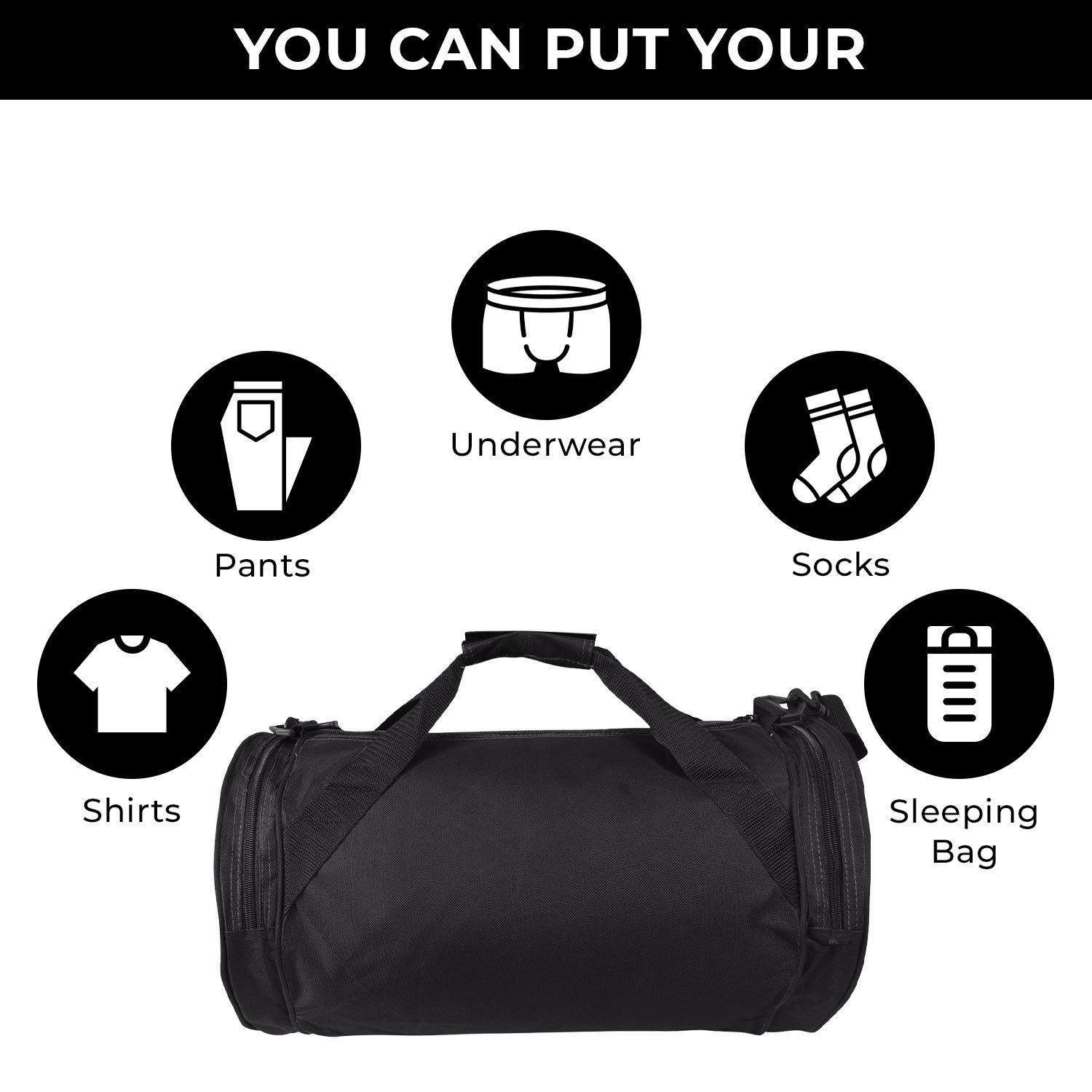 ImpecGear Round Duffel Bag for Team Sports Equipment - Waterproof Gym Travel Bag with Shoulder Strap - Perfect for Soccer, Basketball, Yoga & Workout Gear Storage