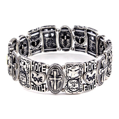Inspirational Cross Bracelet for Women - Elegant Religious Jewelry Gift for Faith, Hope & Love - Perfect for Church, Weddings & Daily Wear