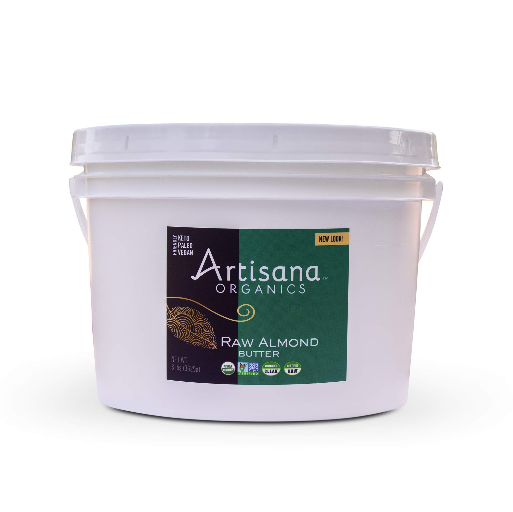 Artisana Organics Raw Almond Butter, 8 lbs – Unsweetened, Bulk, Unroasted, Vegan, Paleo & Keto Friendly, Non-GMO, No Palm Oil | Perfect for Smoothies, Baking & Healthy Snacks