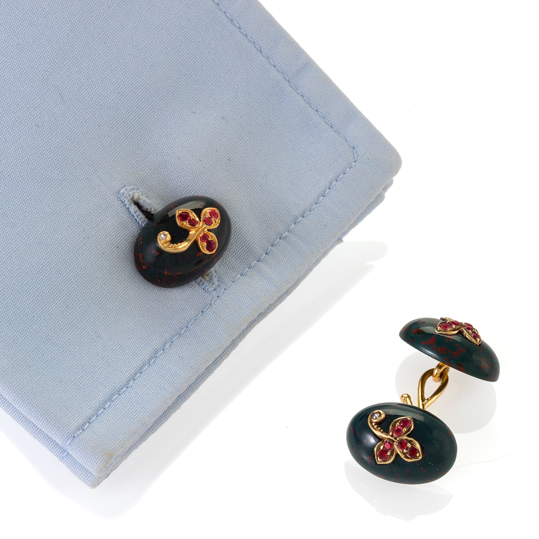 Elegant Bloodstone & Ruby Cufflinks for Men - Luxury Wedding & Formal Dress Accessories - Perfect for Groomsmen, Business Attire & Special Occasions