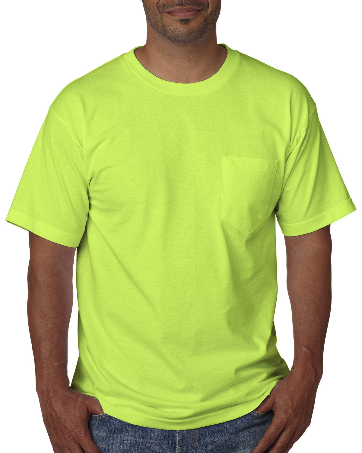 Bayside BA5070 Men's Casual Short Sleeve Pocket T-Shirt - Comfortable Cotton Tee for Everyday Wear, Work & Outdoor Activities
