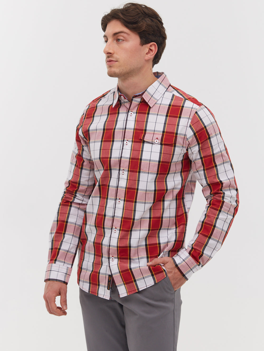 Mens Long Sleeve Checkered Flannel Shirt - Casual Plaid Button Down Shirt for Fall & Winter - Perfect for Outdoor Activities, Work Office and Date Nights