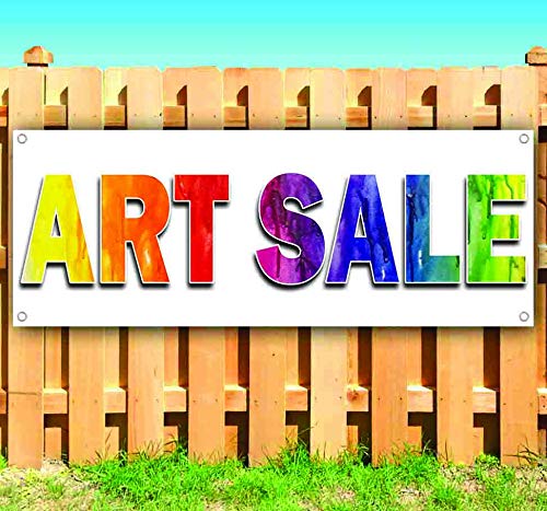 13 oz Heavy-Duty Vinyl Art Sale Banner - Non-Fabric Single-Sided with Metal Grommets - Perfect for Outdoor Events, Yard Sales & Store Promotions