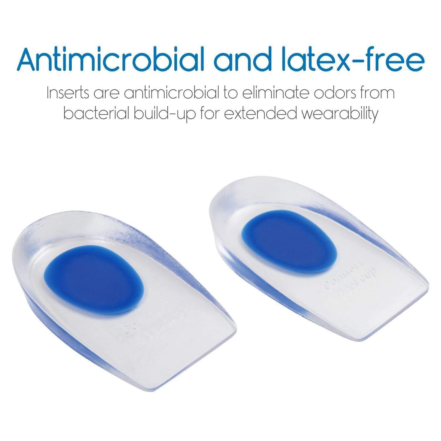 Clopic Gel Heel Cups - Silicone Heel Pads for Heel & Ankle Pain Relief, Heel Spur Support for Men & Women - Shock Absorbing Cushion Pads for Shoes (1 Pair) - Perfect for Running, Walking & Standing All Day