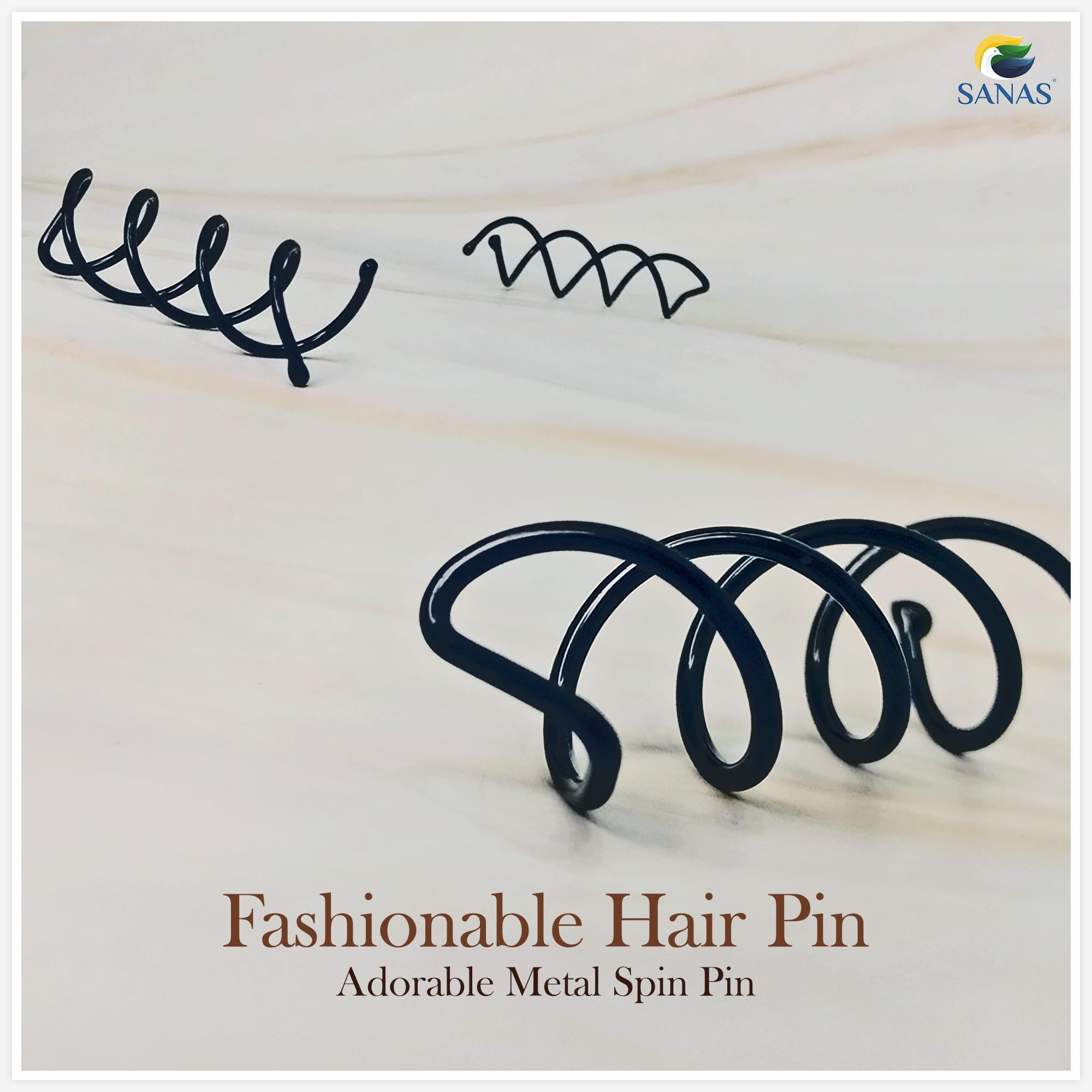 5Pcs Black U-Shaped Hair Pins - Strong Hold Hair Clips for Women & Girls, Perfect for Hair Buns, Updos, Braids and Styling - Juda Pins, Bobby Pins for Secure All-Day Hairstyles (5-Piece Set)