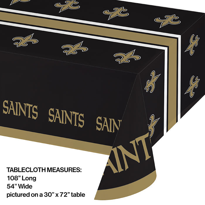 12-Piece Bulk New Orleans Saints Table Covers Set - Waterproof & Disposable - Perfect for Game Day Parties, Tailgating, and Saints Fan Gatherings