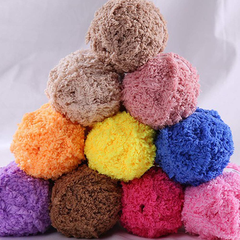 2.2lbs Blue Crochet Coral Fleece Yarn - Soft Fluffy Knitting Yarn for DIY Blankets, Sweaters & Scarves - Perfect for Winter Crafts & Cozy Home Decor
