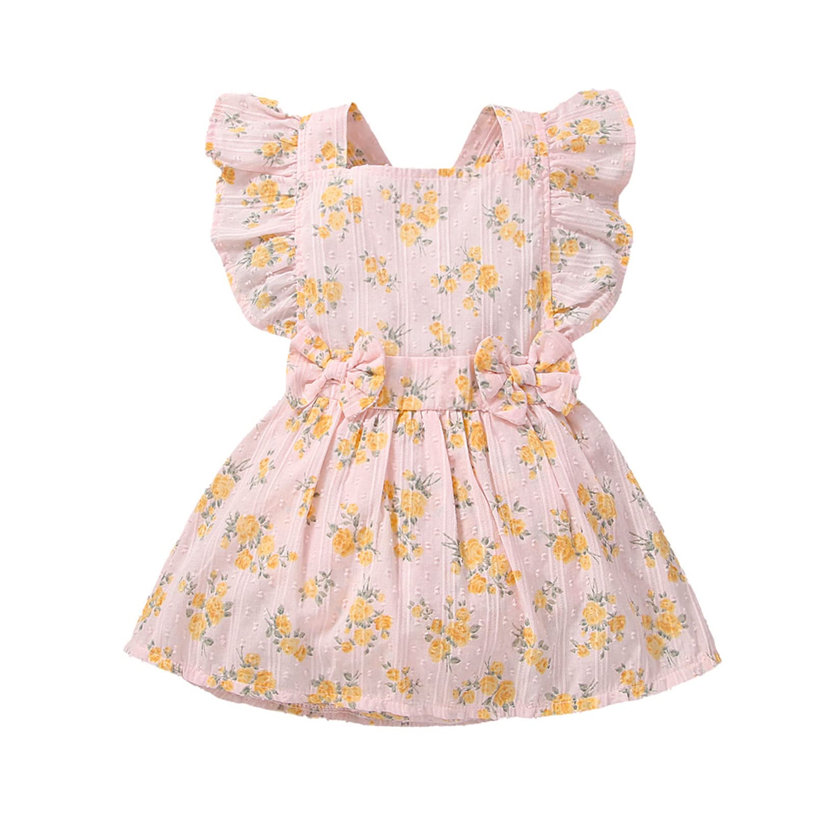 Newborn Baby Girl Romper Dress with Bow Floral Print - Soft Cotton One-Piece Bodysuit & Summer Outfit for 0-24 Months | Perfect for Photoshoots, Parties & Daily Wear