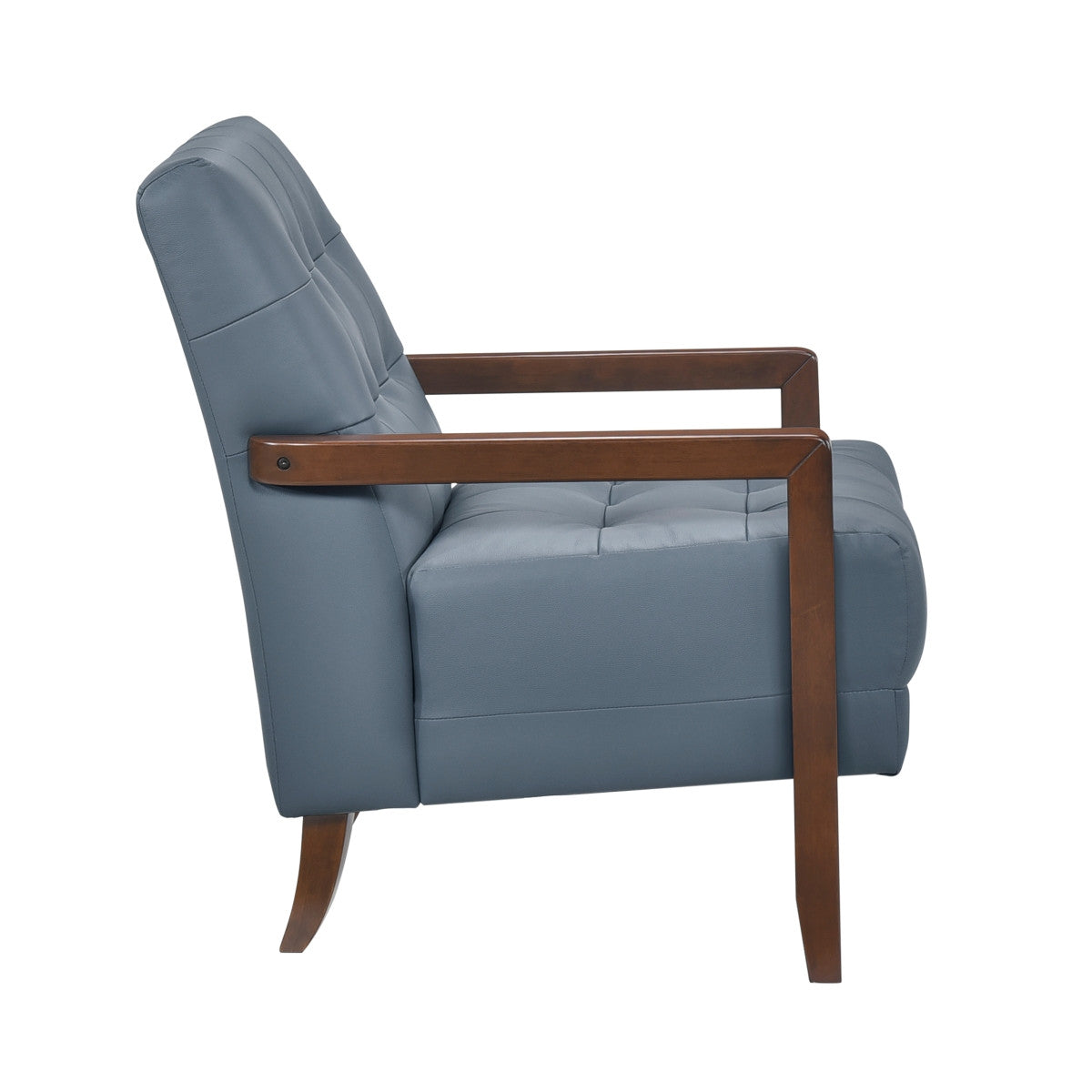 Archam Accent Chair - Modern Blue Upholstered Lounge Chair for Living Room, Bedroom & Office | Comfortable Reading Chair with Sturdy Wooden Legs