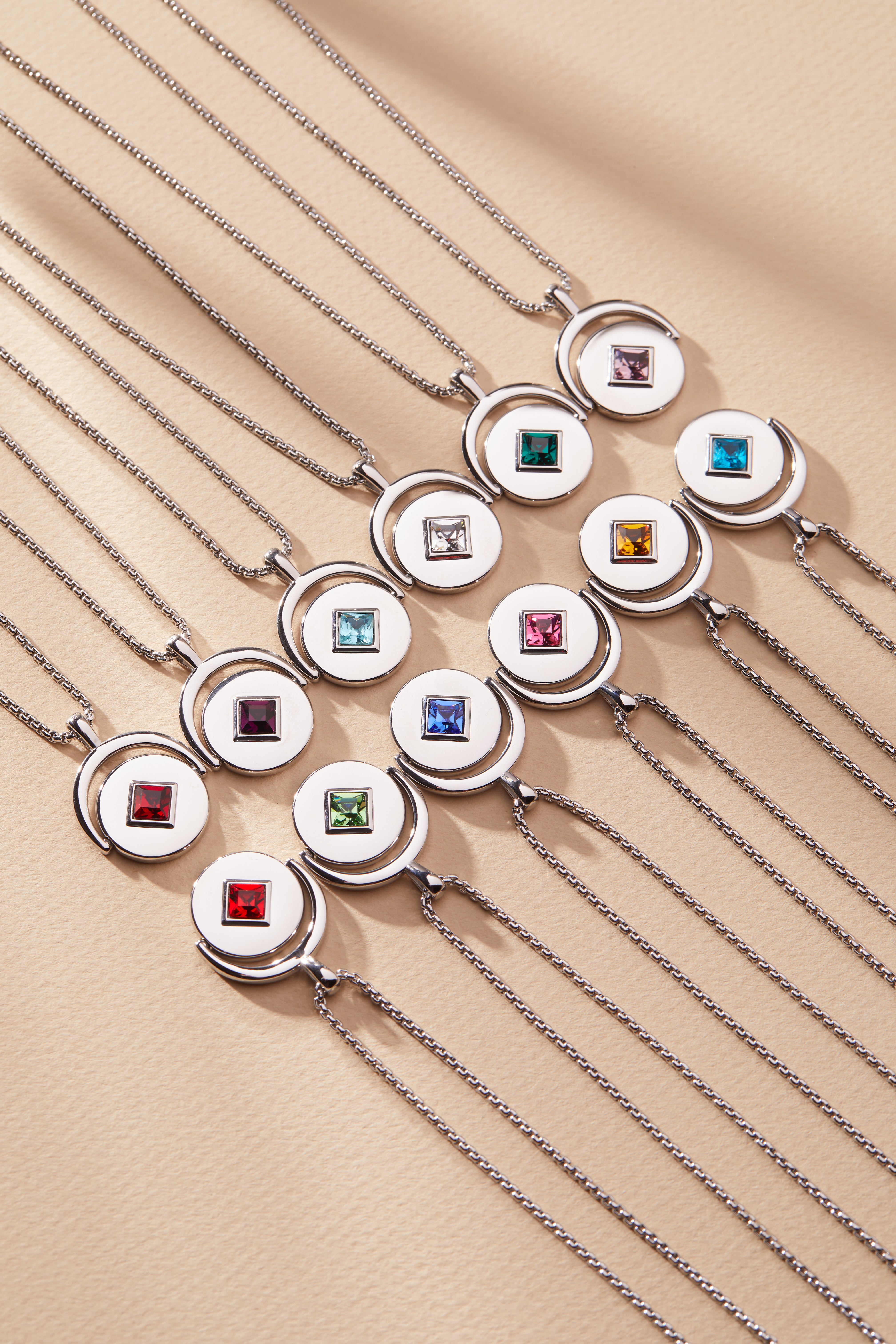April Birthstone & Flower Flip Charm Necklace - Sterling Silver Dainty Pendant Jewelry for Women - Perfect Birthday Gift & Everyday Wear